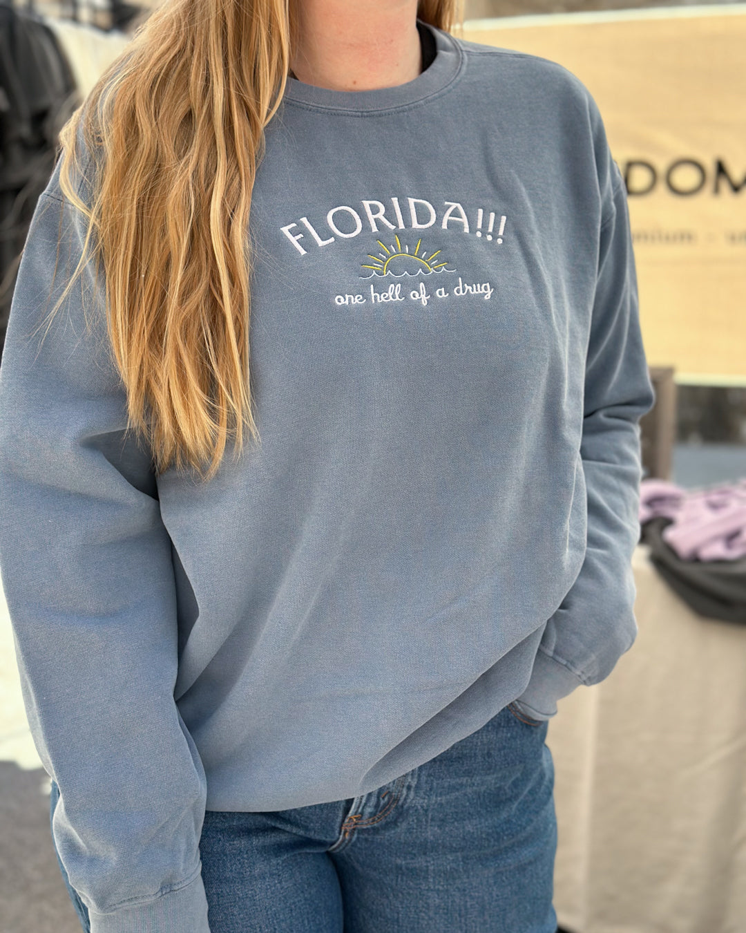 Florida!!! Embroidered Comfort Colors Sweatshirt
