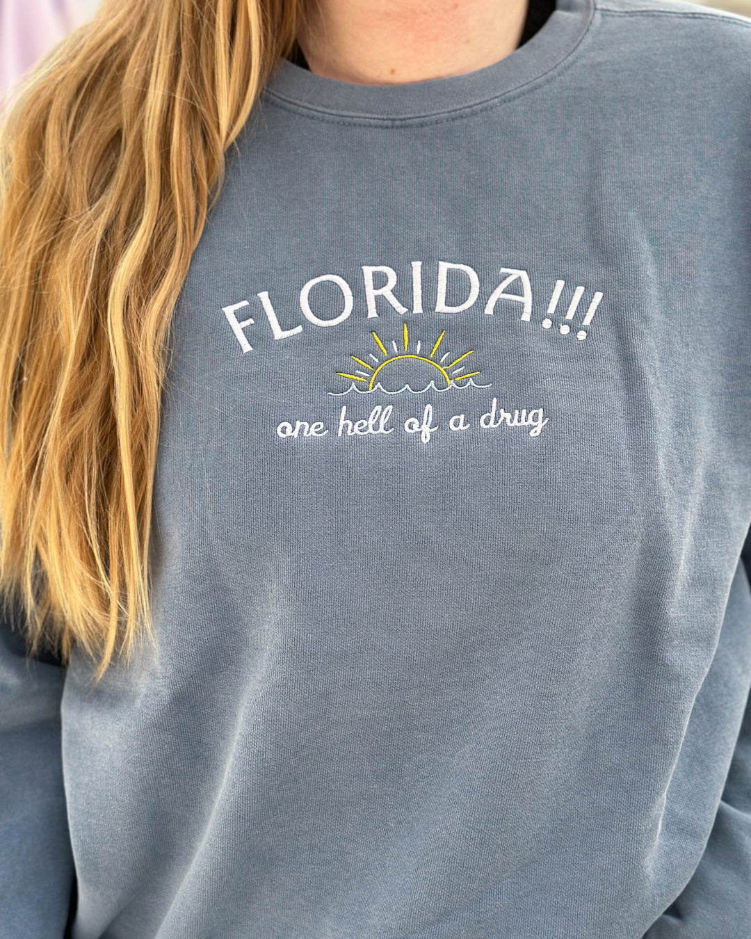 Florida!!! Embroidered Comfort Colors Sweatshirt