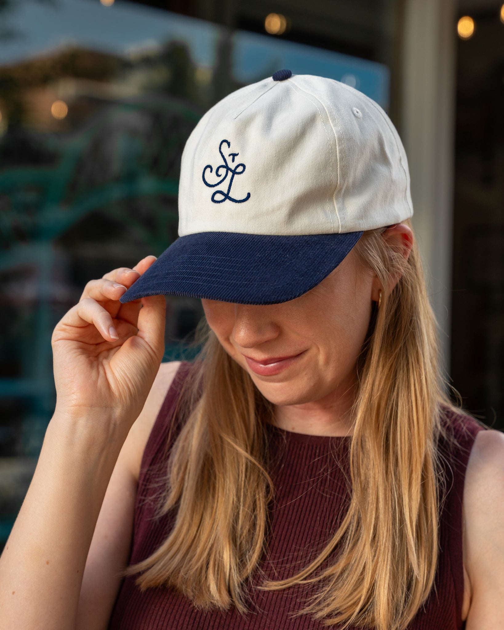 Euclid stl embroidered corduroy navy hat