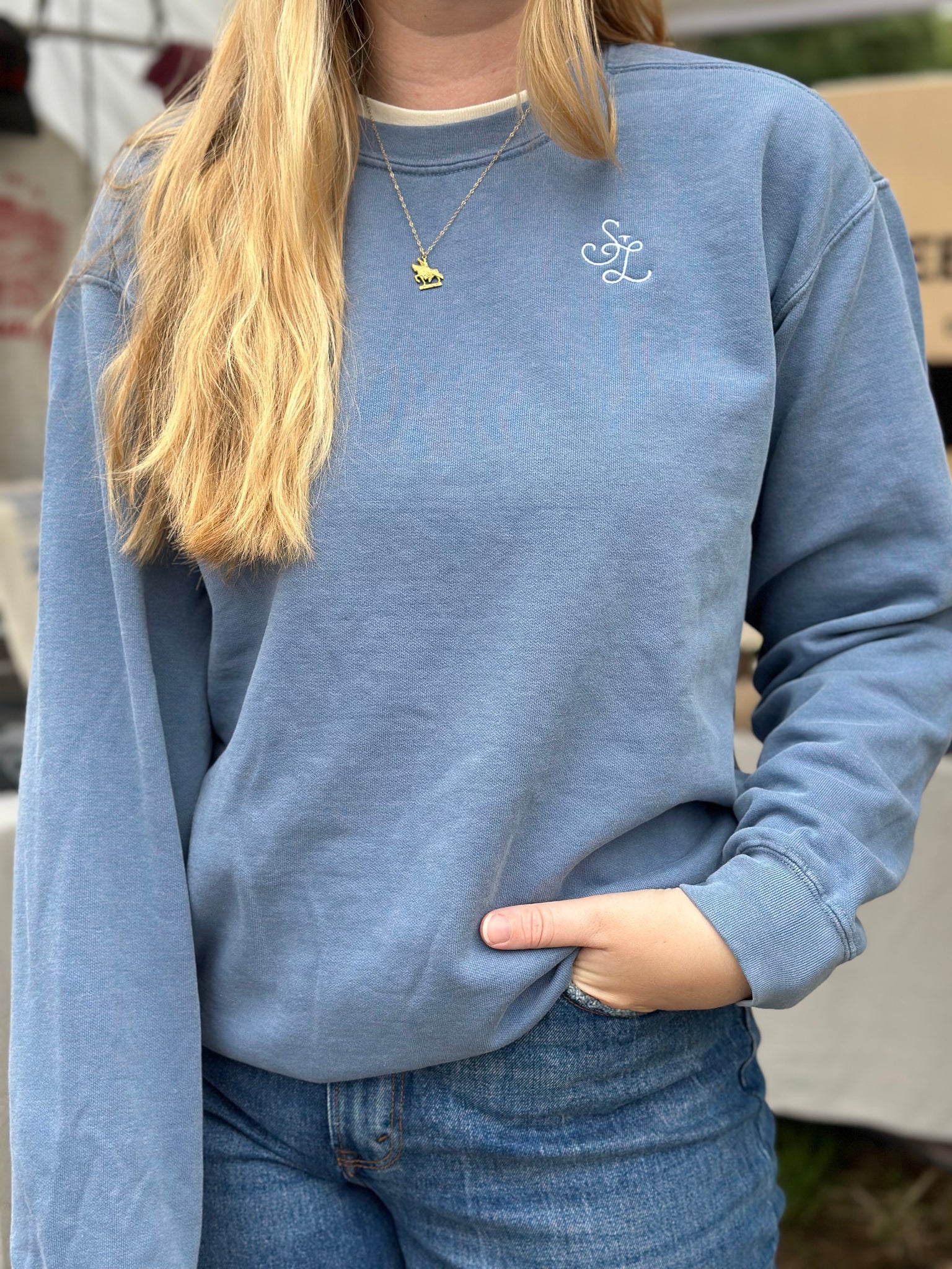 Euclid Embroidered STL Comfort Colors Sweatshirt