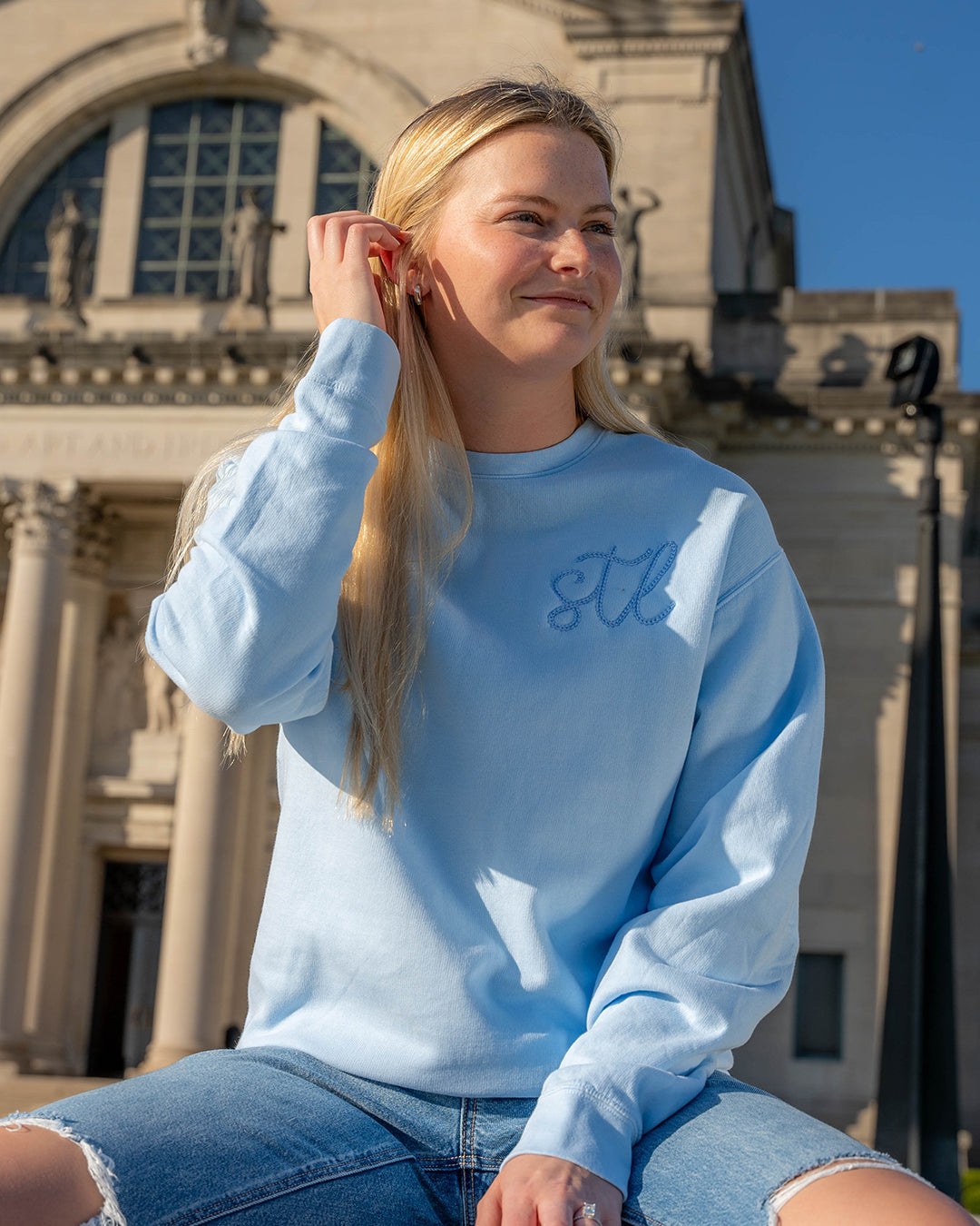 Magnolia Lightweight Embroidered Comfort Colors Sweatshirt