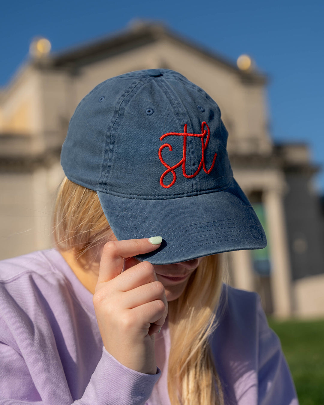 STL Washed Navy Embroidered Hat