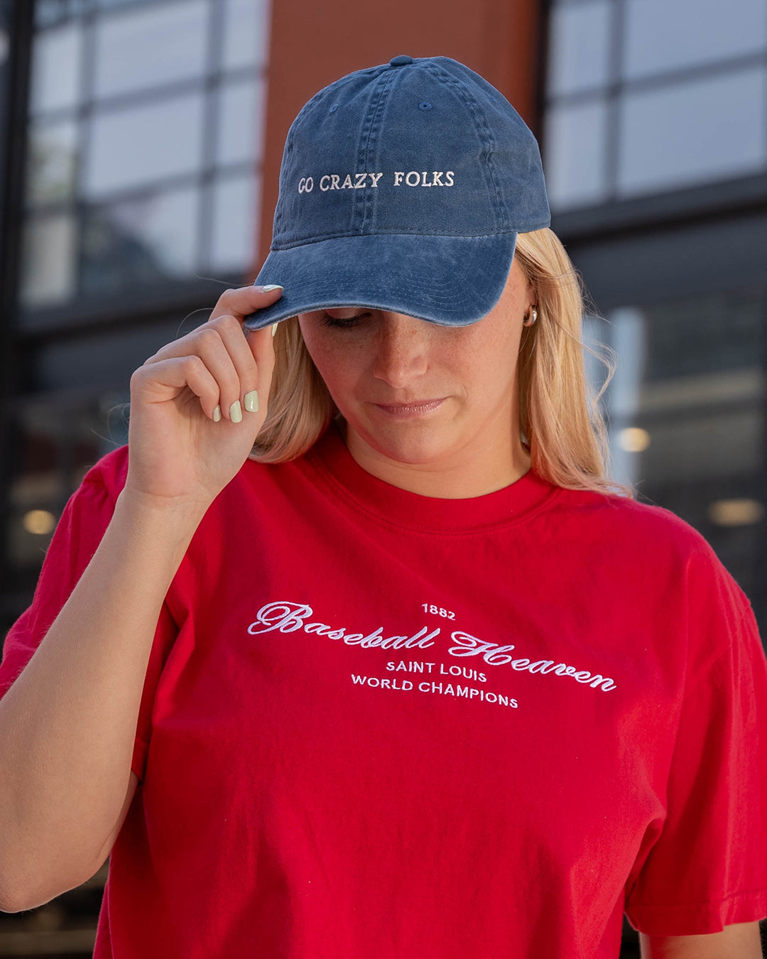 baseball heaven embroidered comfort colors Saint Louis baseball tshirt