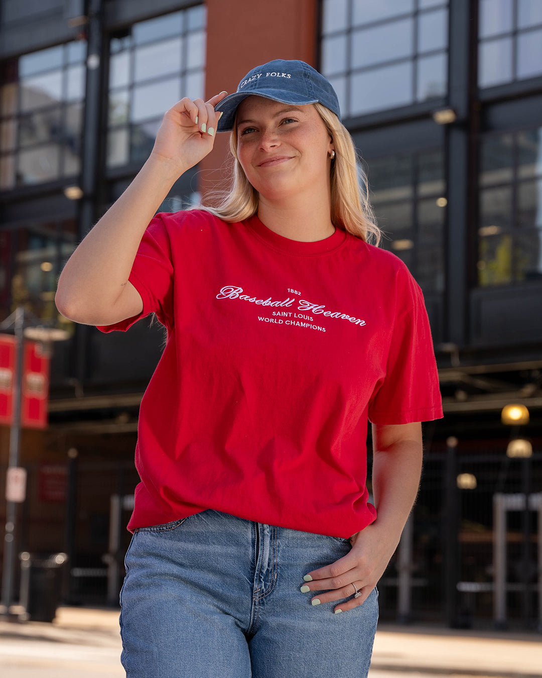 baseball heaven embroidered comfort colors Saint Louis baseball tshirt