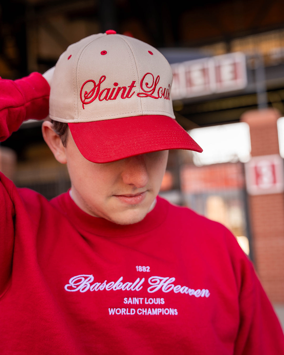 baseball heaven embroidered cotton vintage sweatshirt Saint Louis baseball tshirt