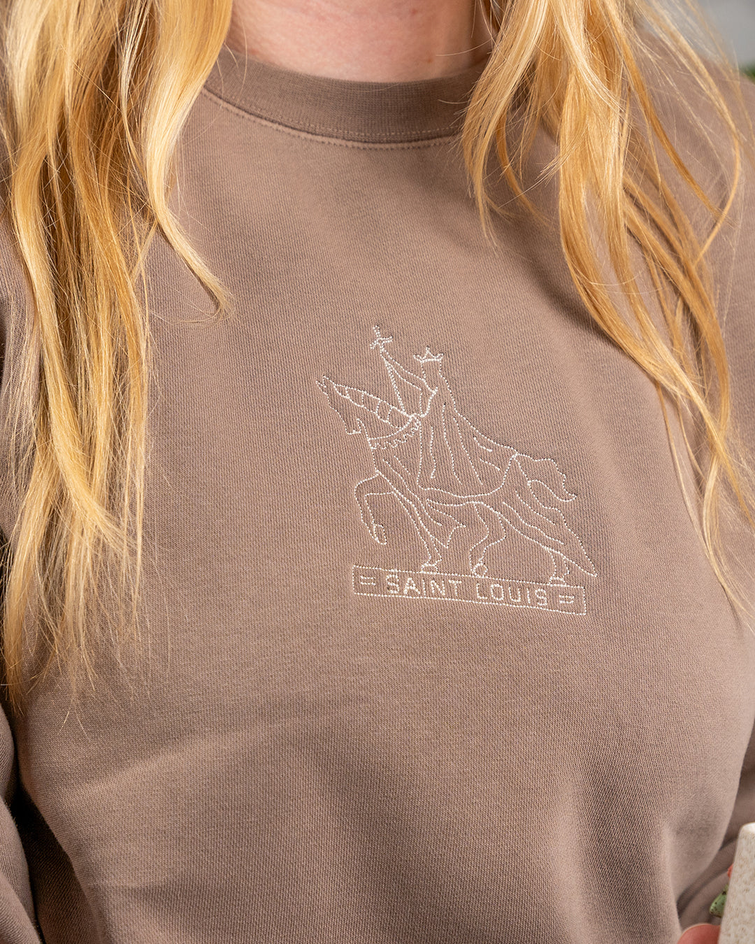 Lindell Embroidered Sweatshirt - Saint Louis Statue