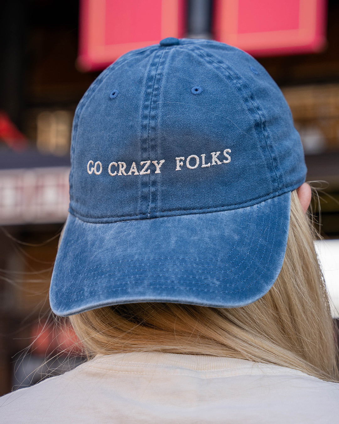 Go Crazy Folks Embroidered Vintage Style Baseball Hat