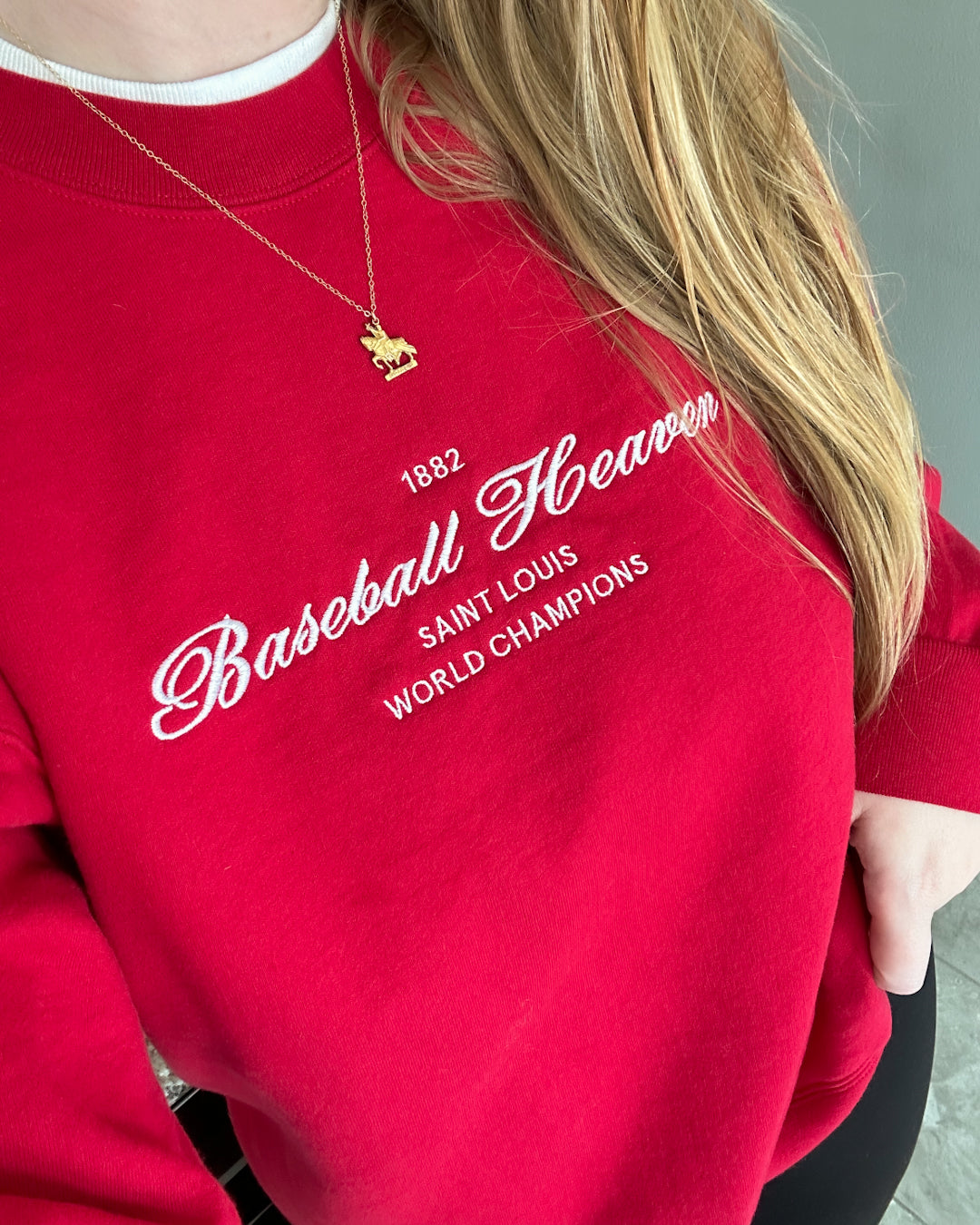 baseball heaven embroidered cotton vintage sweatshirt Saint Louis baseball tshirt