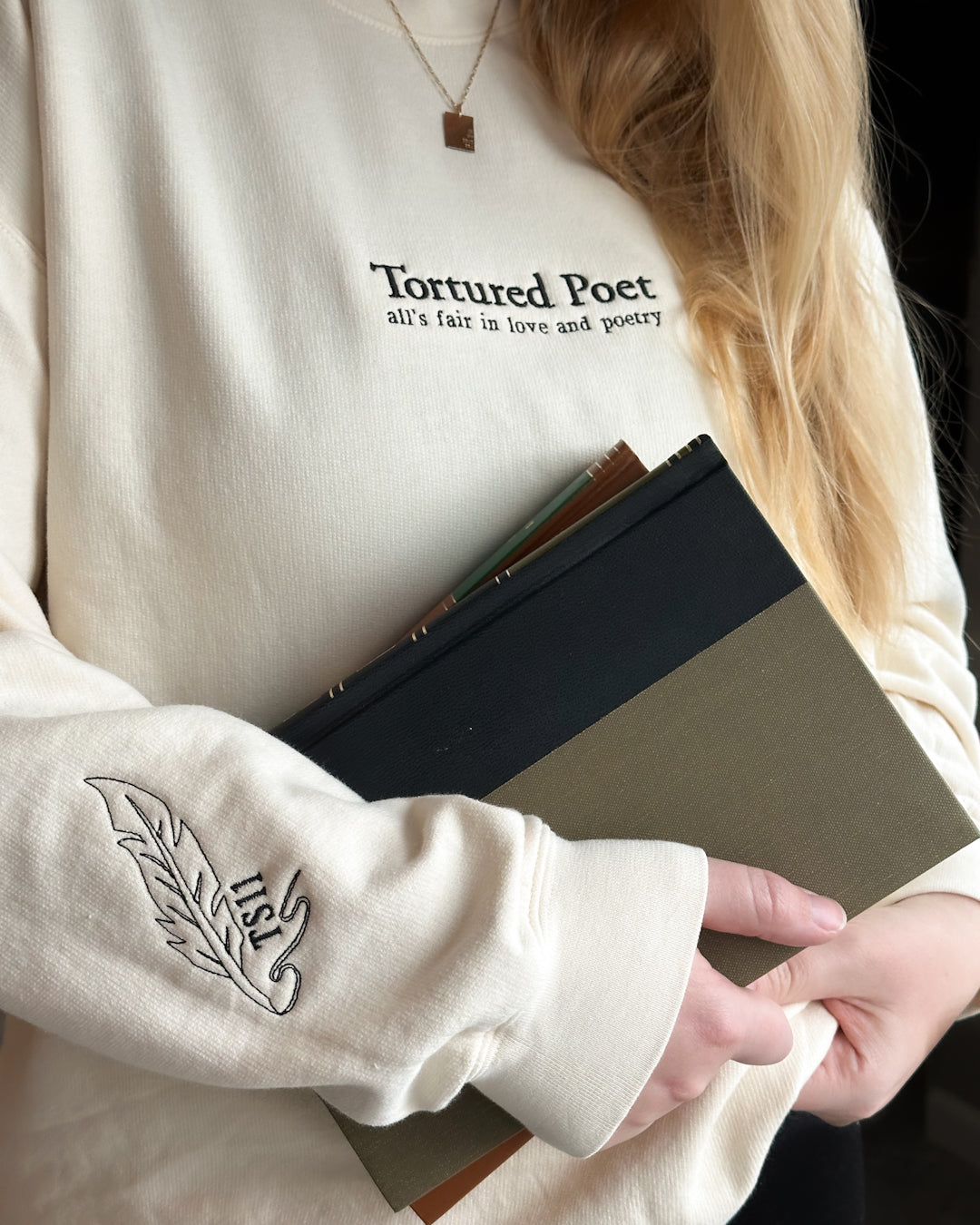 Tortured Poet Embroidered Comfort Colors Lightweight Sweatshirt