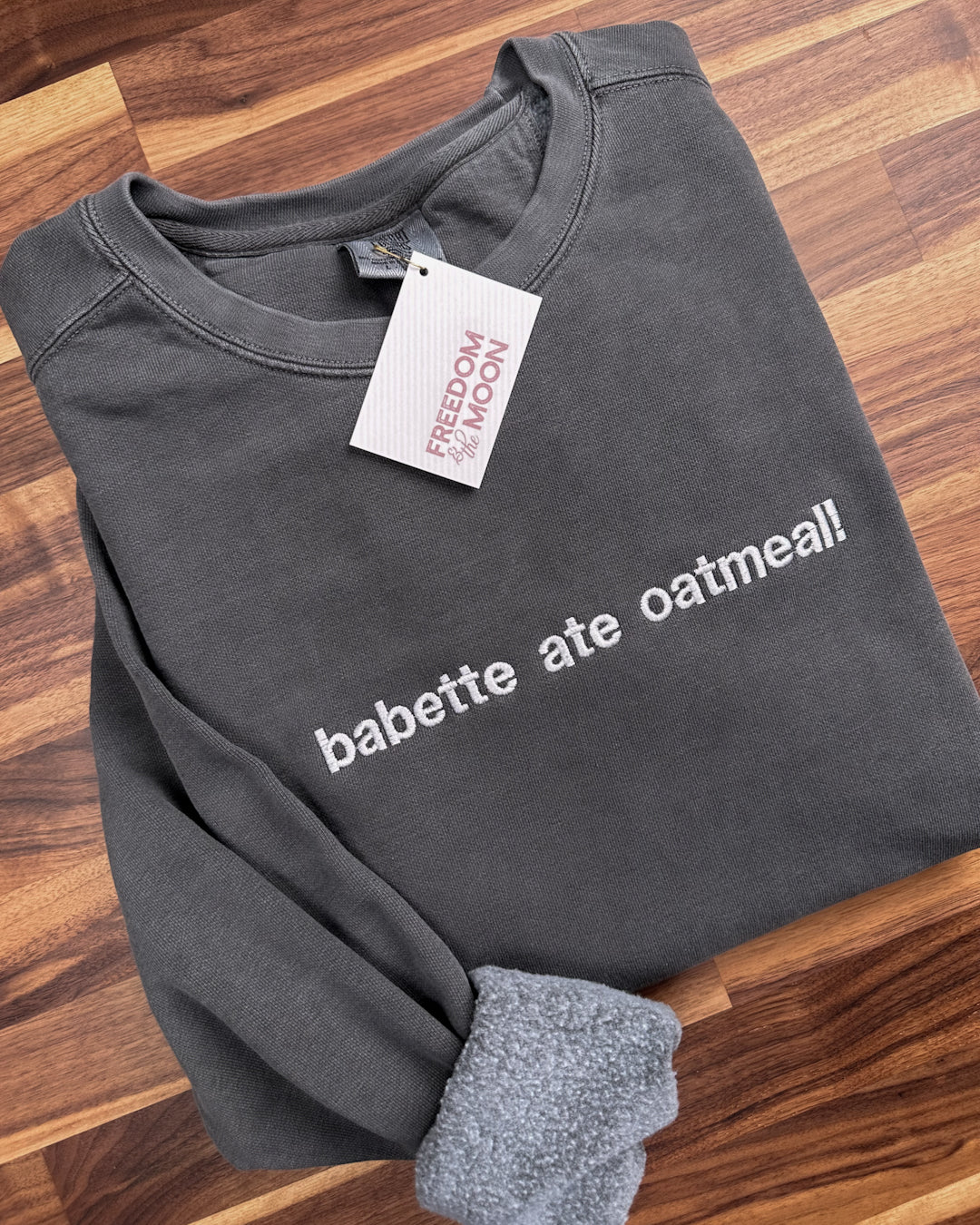 Babette ate oatmeal embroidered comfort colors crewneck stars hollow coffee gilmore Luke's 