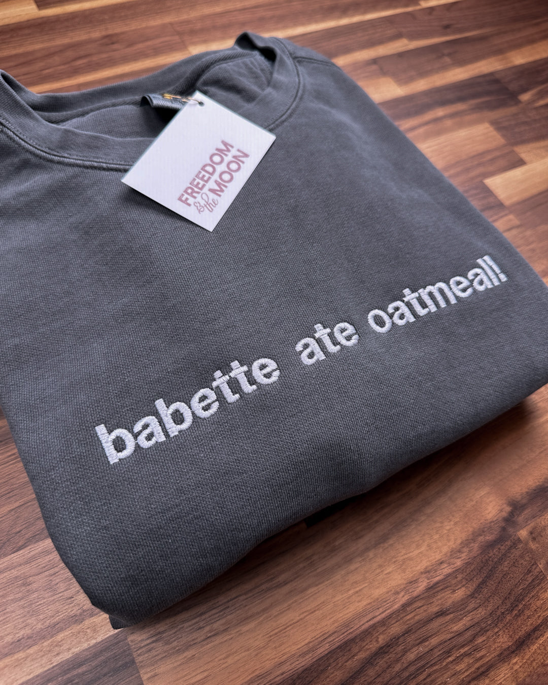 Babette ate oatmeal embroidered comfort colors crewneck stars hollow coffee gilmore Luke's 