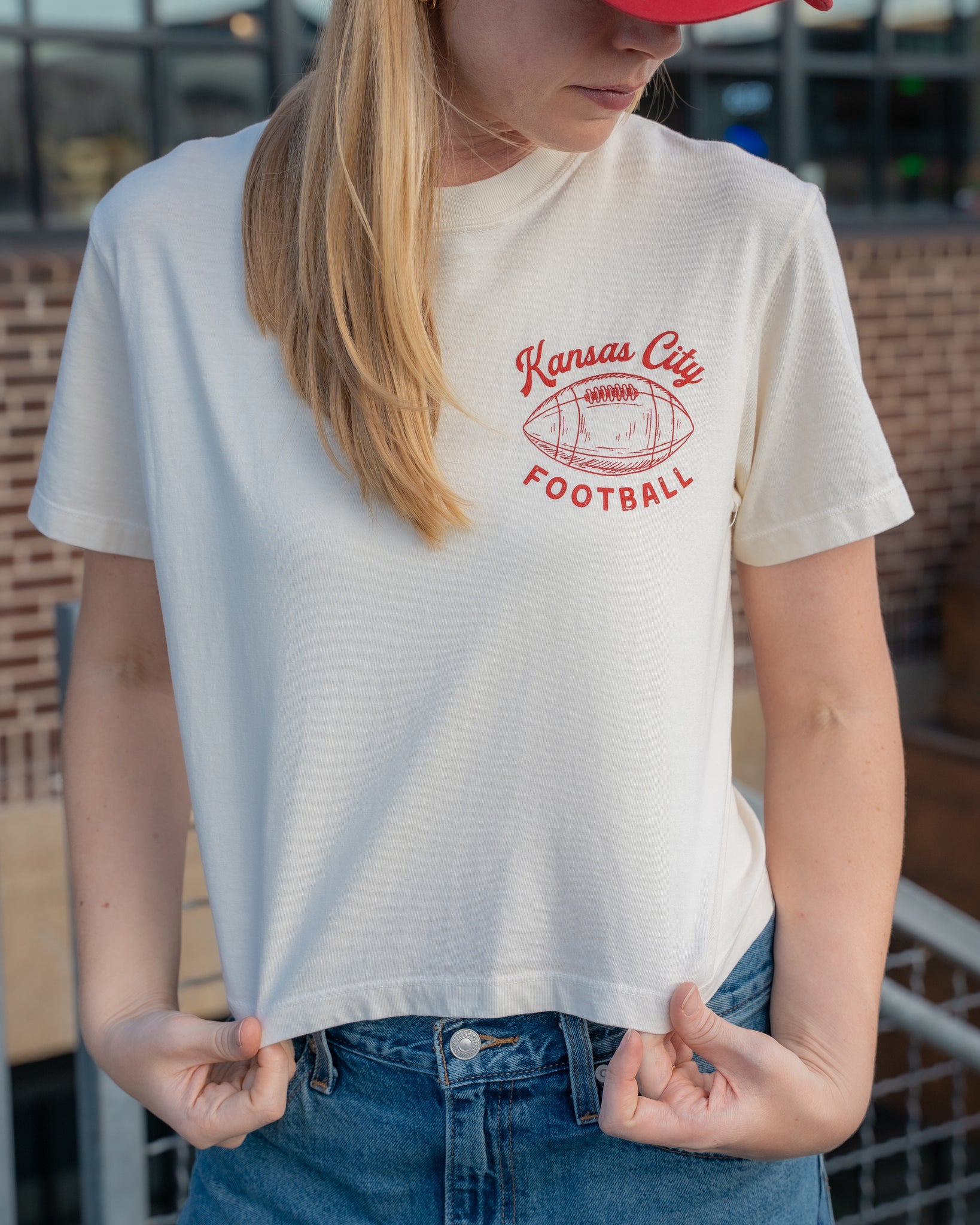 Kansas City football vintage design comfort colors tee crop unisex