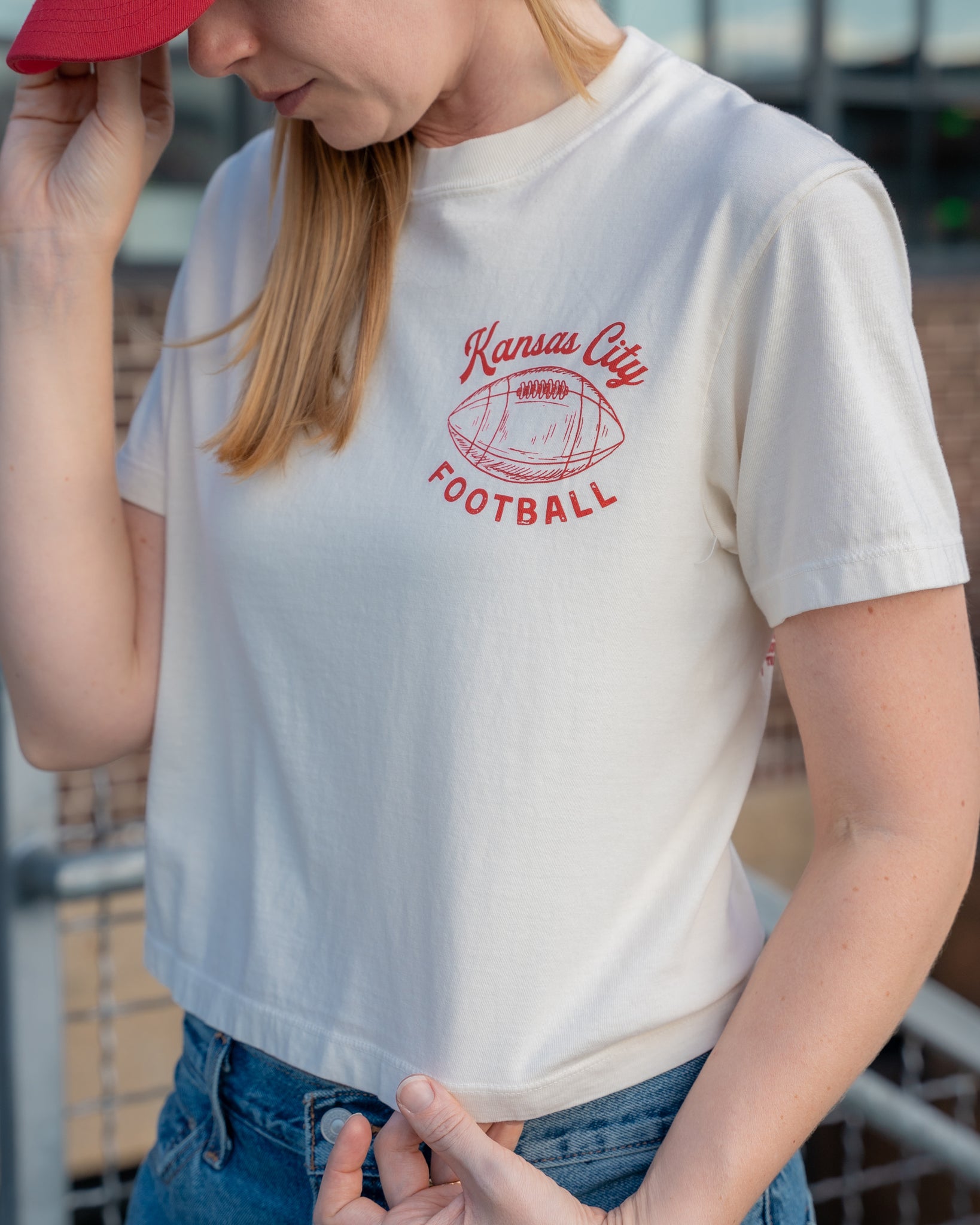 Kansas City football vintage design comfort colors tee crop unisex