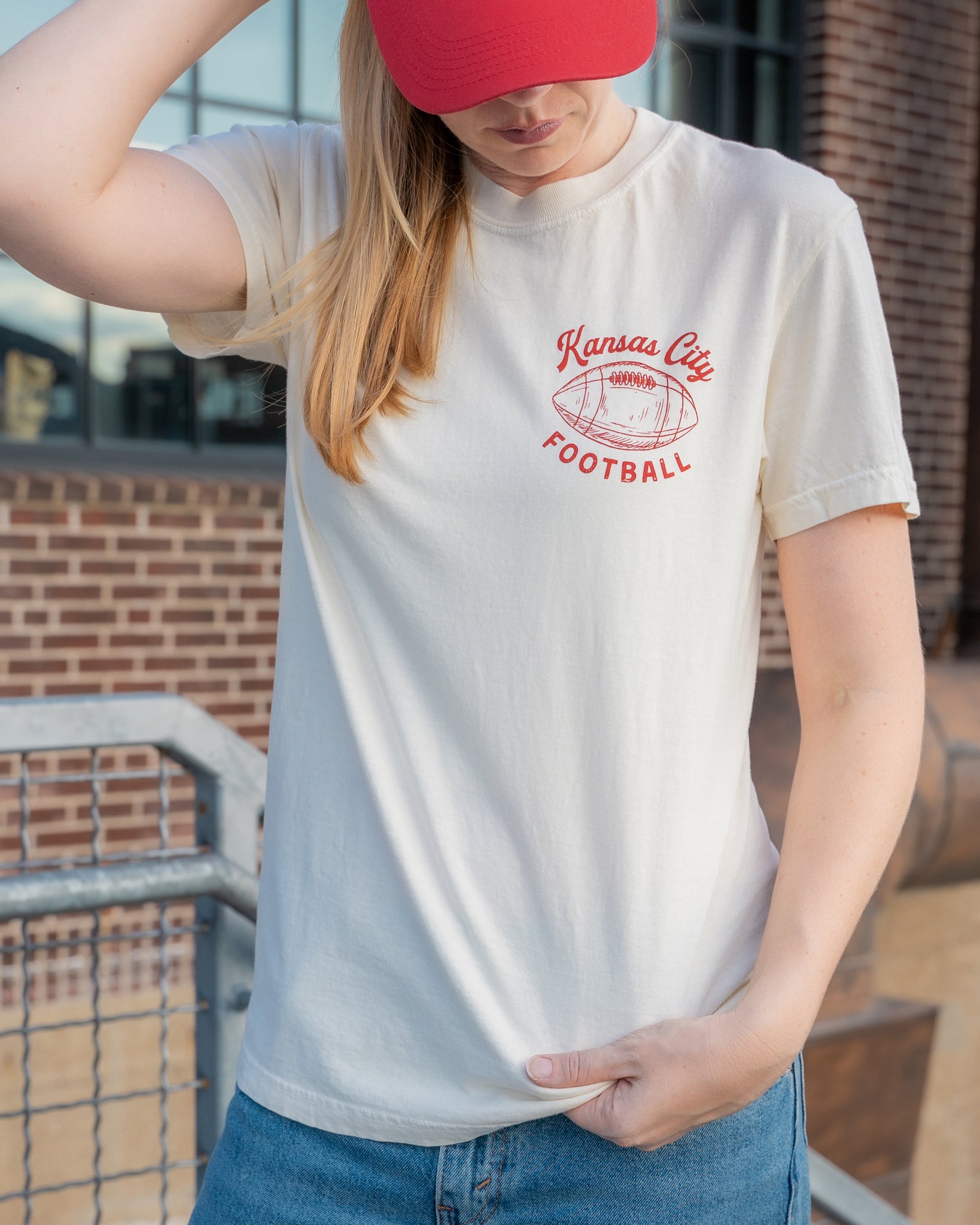 Kansas City football vintage design comfort colors tee crop unisex