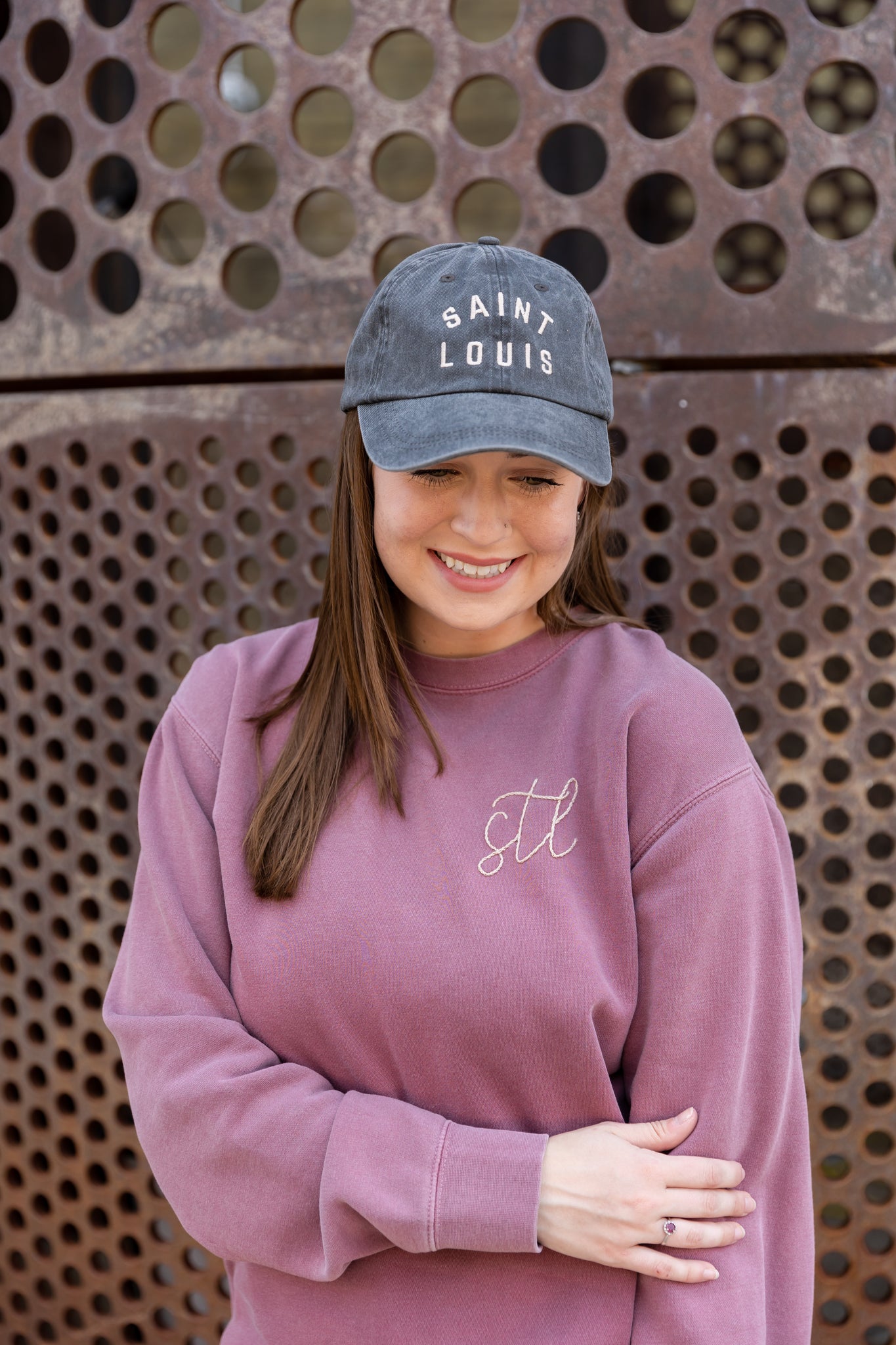 Hand Stitched STL Berry Crewneck Sweatshirt