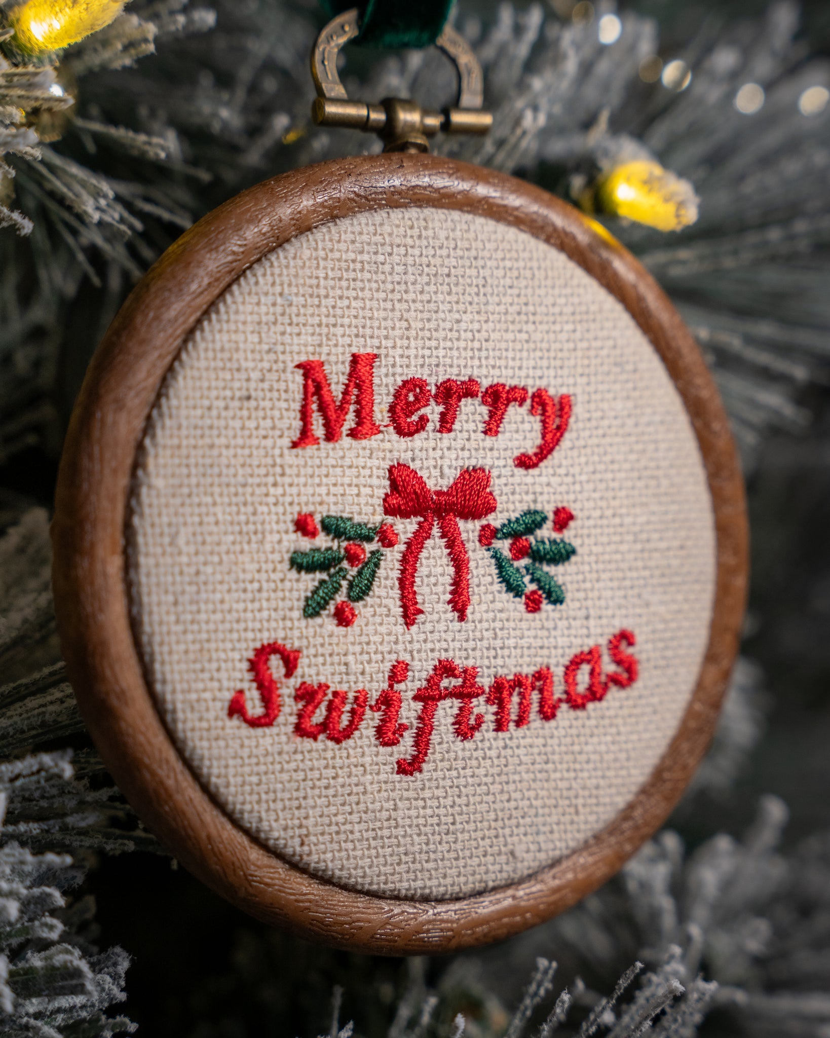 embroidered swiftie ornament set tis the damn season christmas tree farm