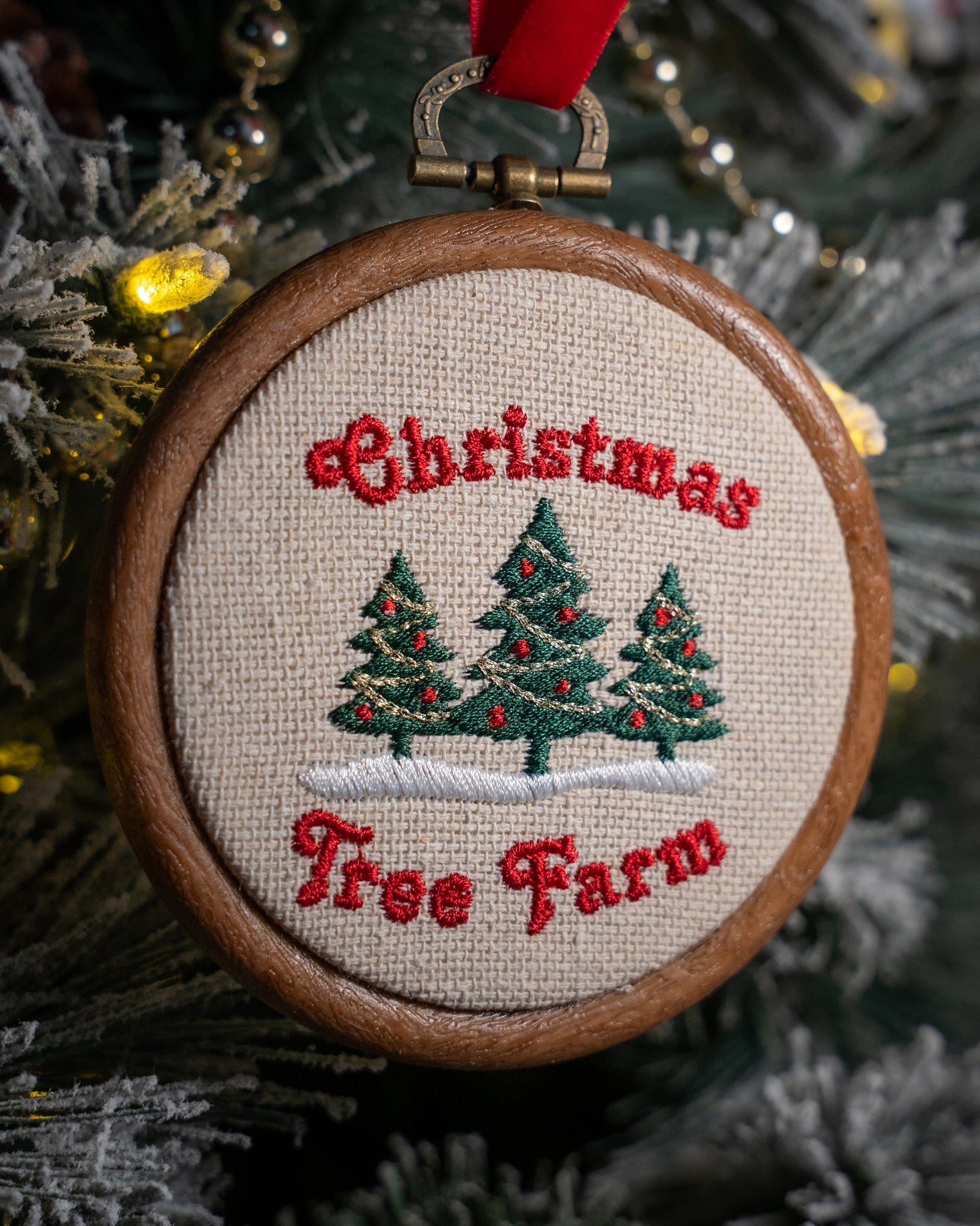 embroidered swiftie ornament set tis the damn season christmas tree farm