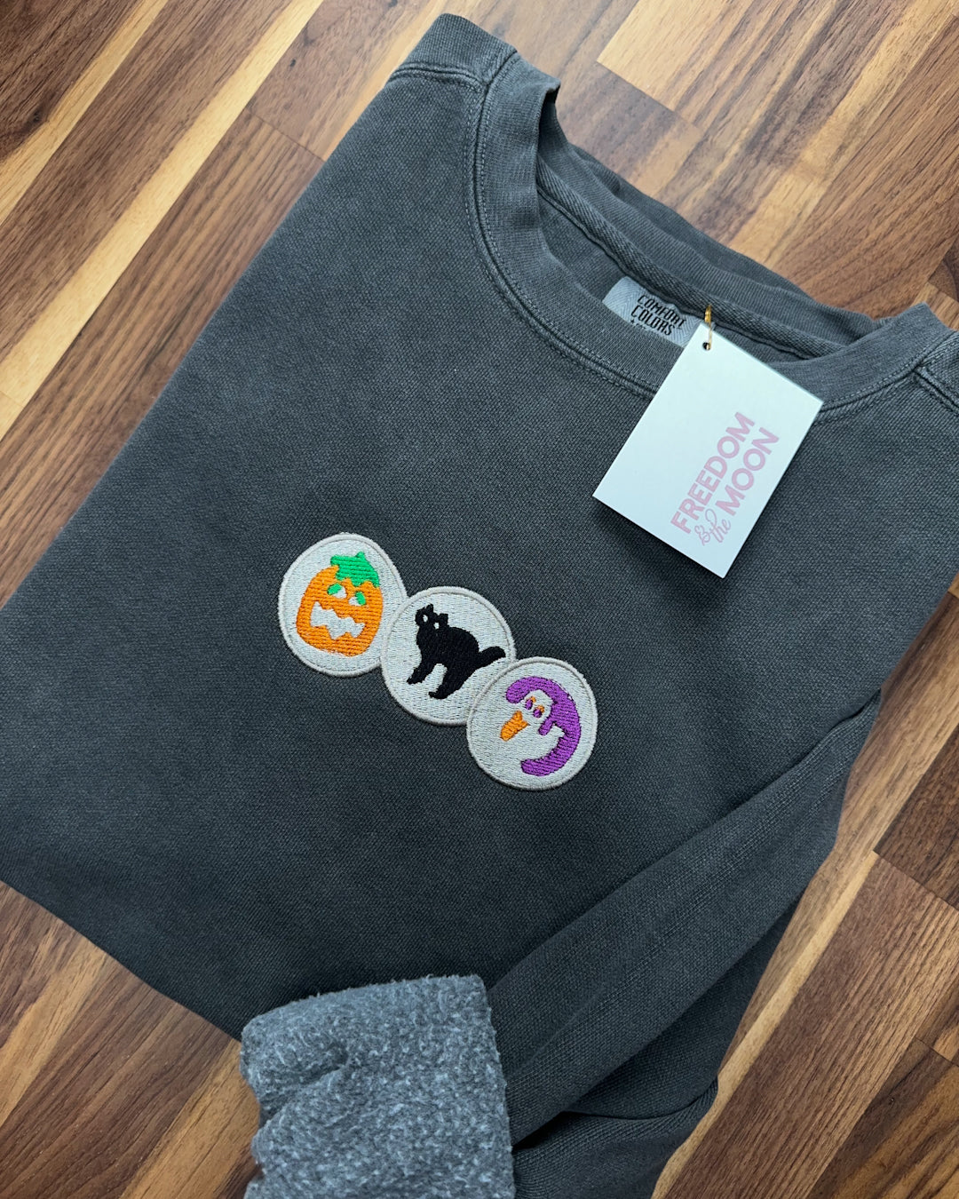 halloween sugar cookies embroidered vintage comfort colors halloween sweatshirt