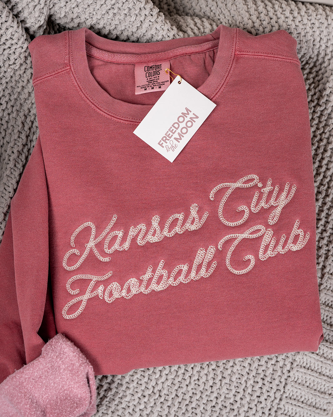 kansas city football club embroidered crewneck comfort colors