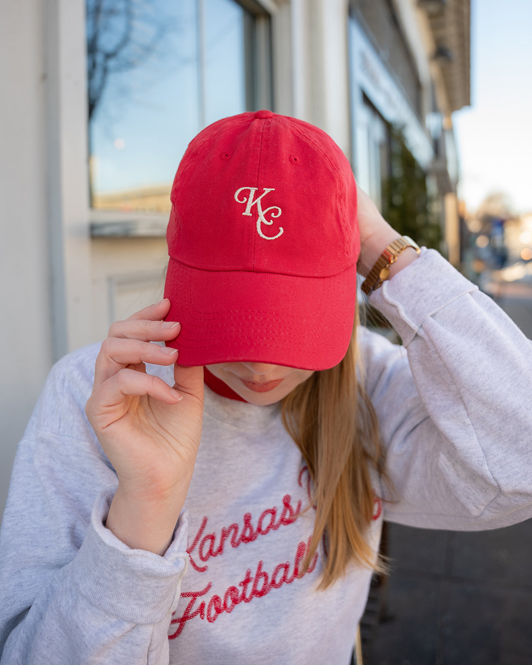 kc kansas city red embroidered hat