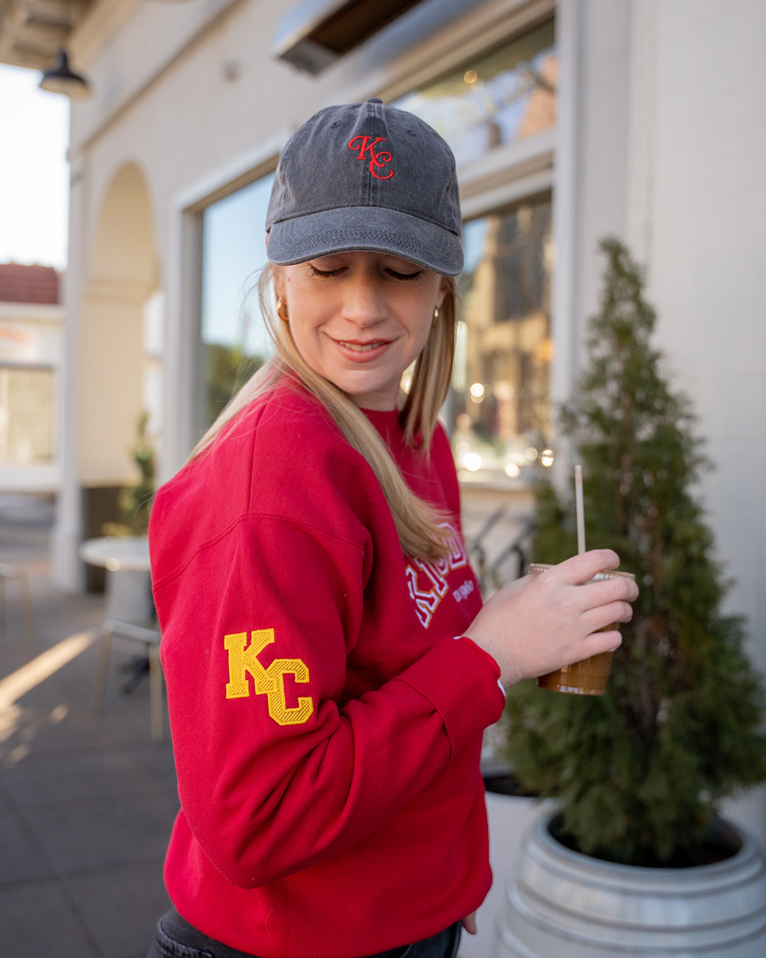 kc kansas city red embroidered hat