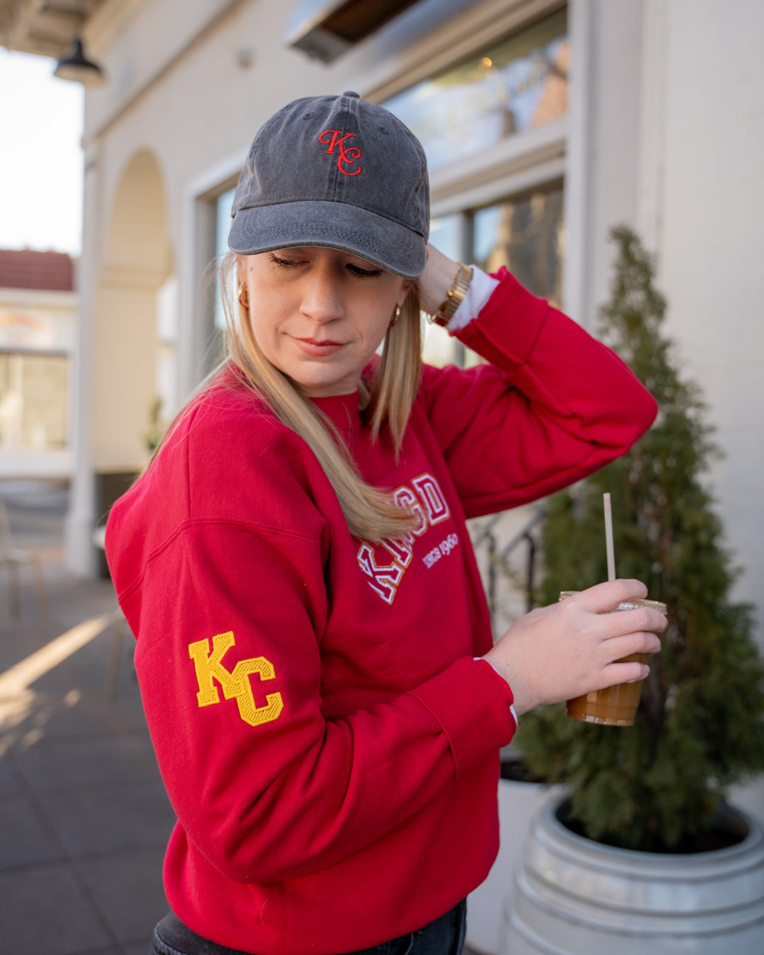 kc kansas city red embroidered hat