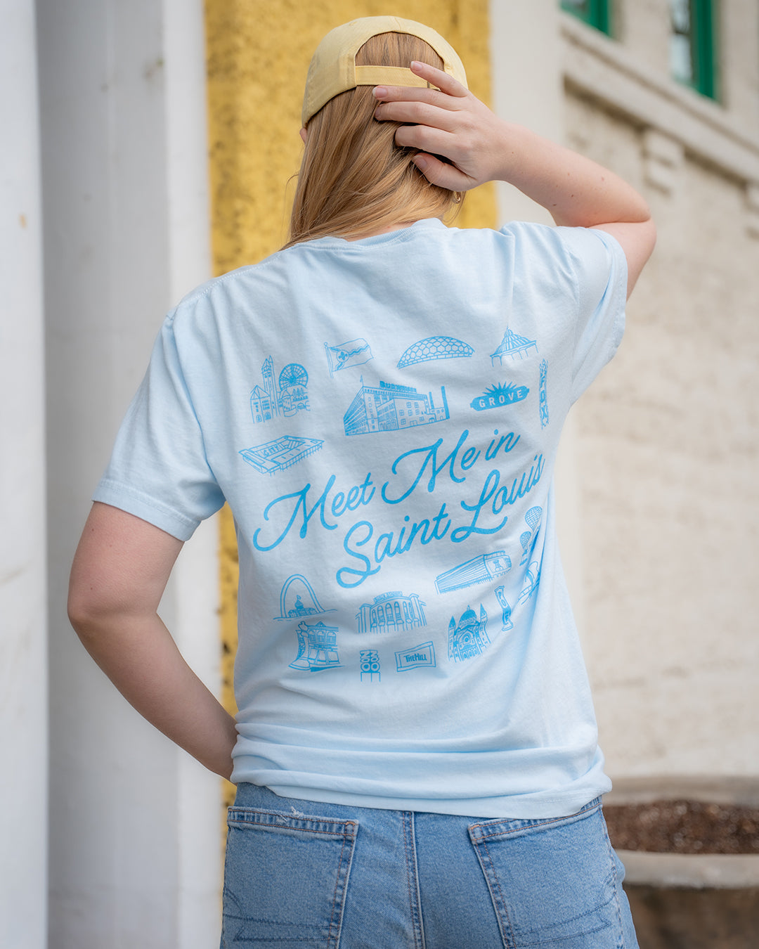 meet me in st Louis comfort colors tshirt blue vintage style