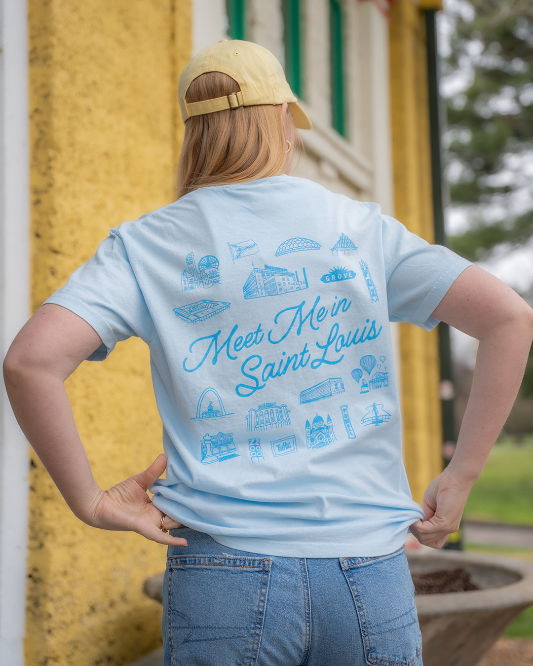meet me in st Louis comfort colors tshirt blue vintage style