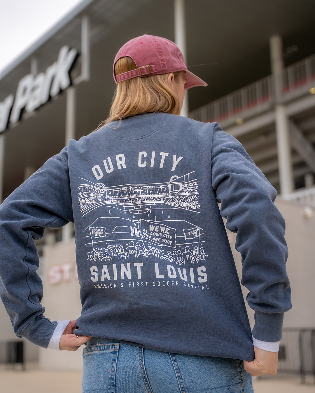 our city comfort colors crewneck sweatshirt saint louis soccer