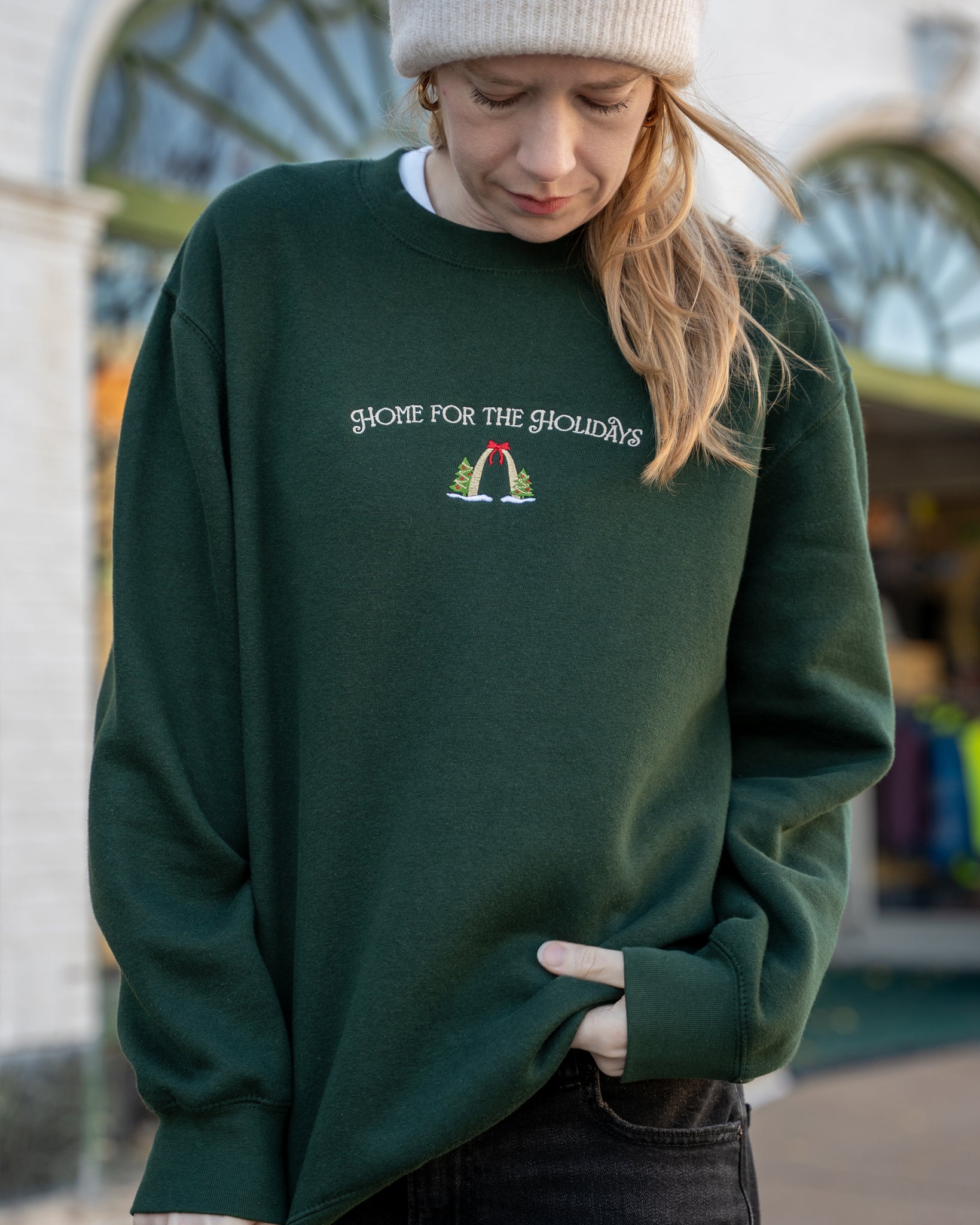 st louis arch home for the holidays embroidered christmas sweatshirt