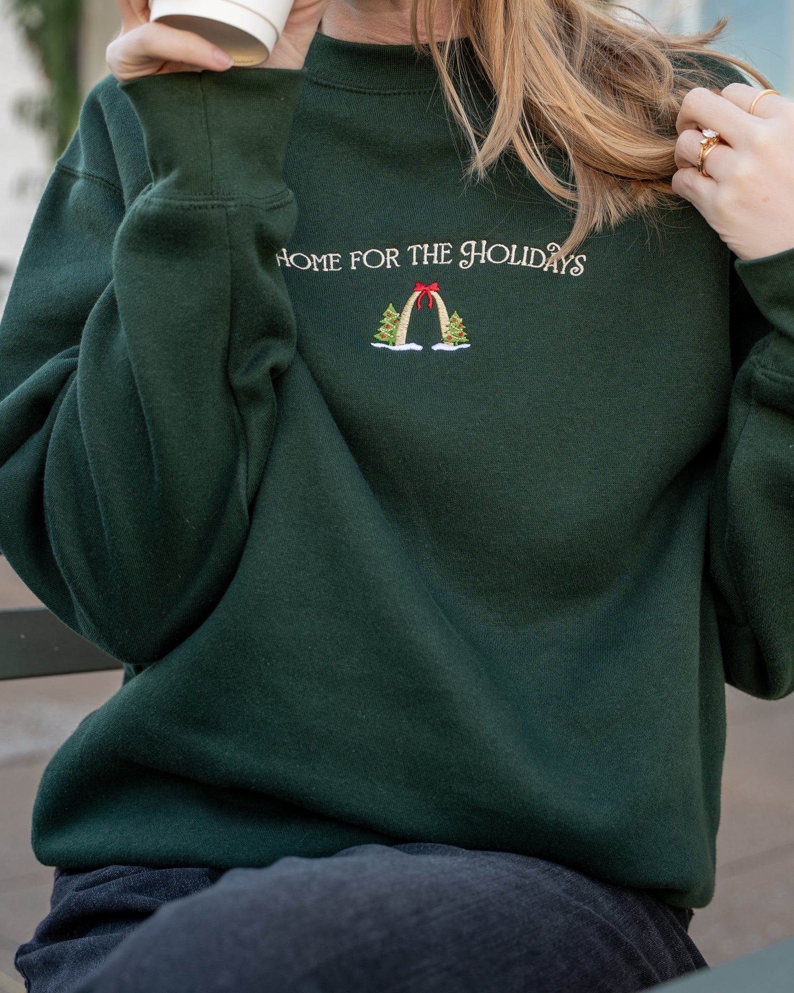 st louis arch home for the holidays embroidered christmas sweatshirt
