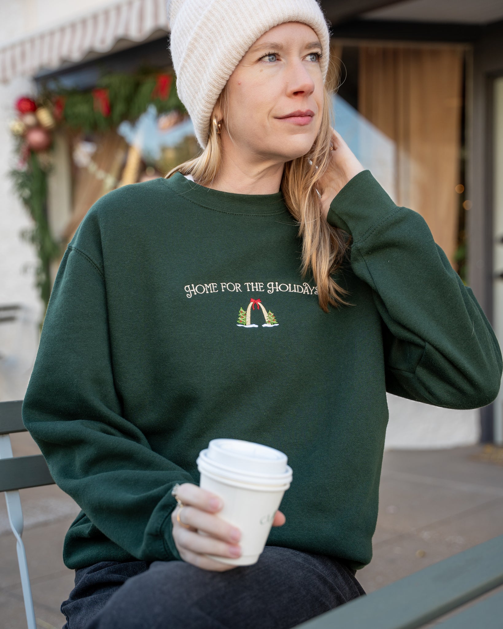 st louis arch home for the holidays embroidered christmas sweatshirt