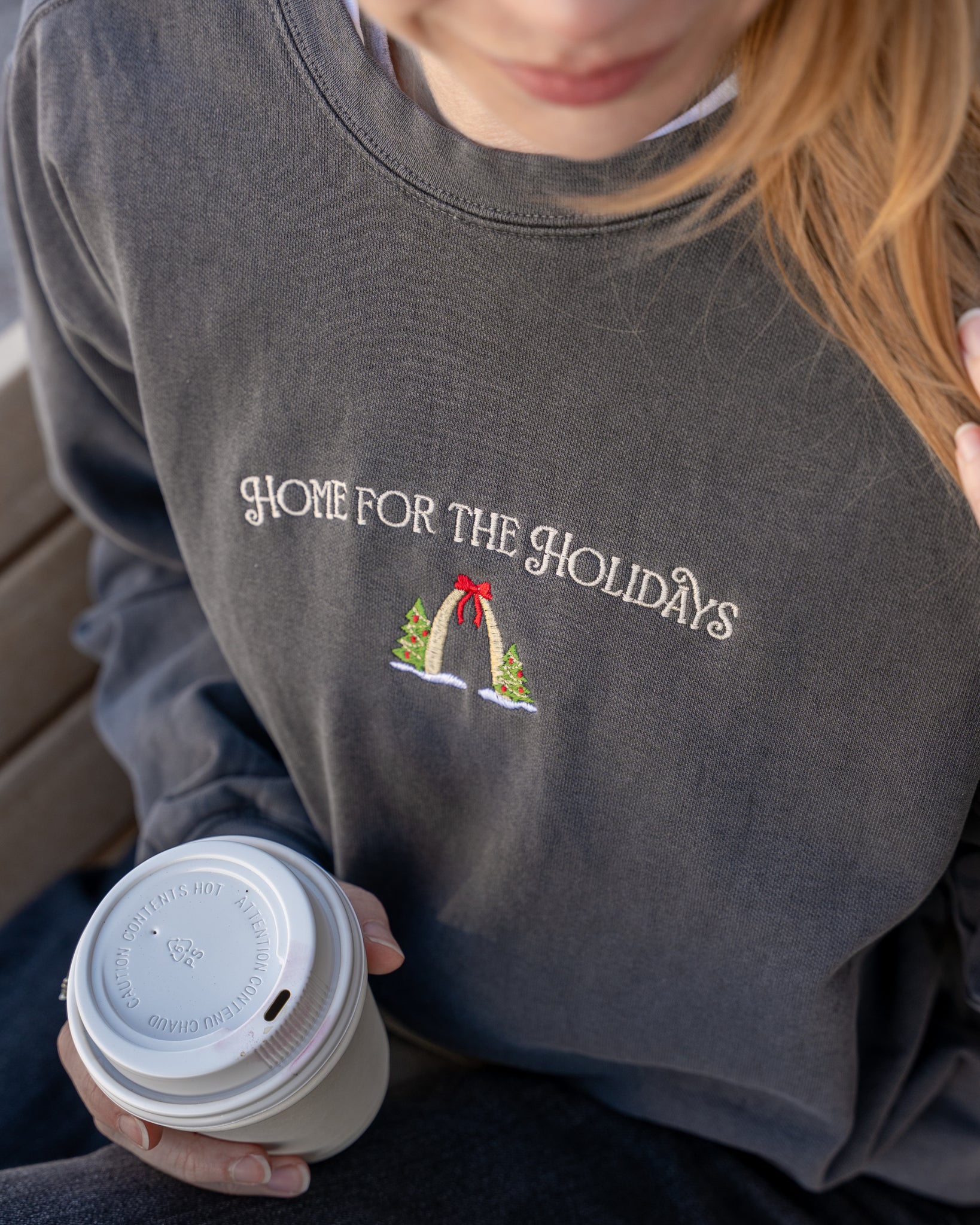 st louis arch home for the holidays embroidered comfort colors christmas sweatshirt