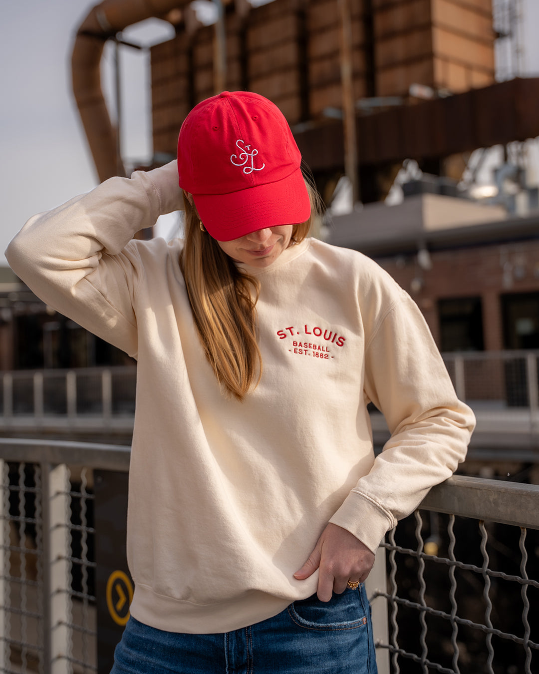 stl embroidered dad hat red baseball cardinals saint louis