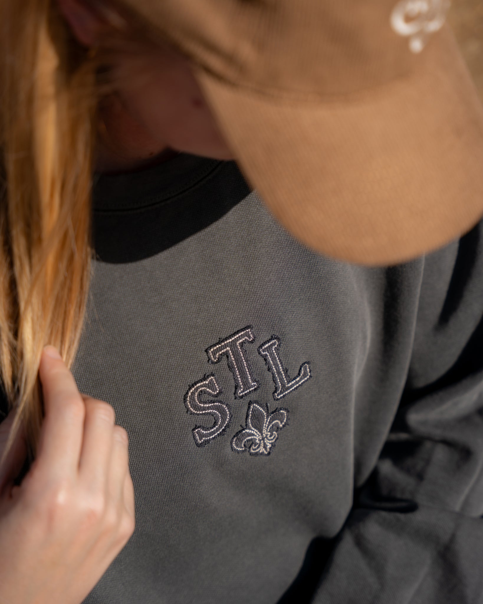 stl fleur de lis applique embroidered vintage style comfort colors sweatshirt