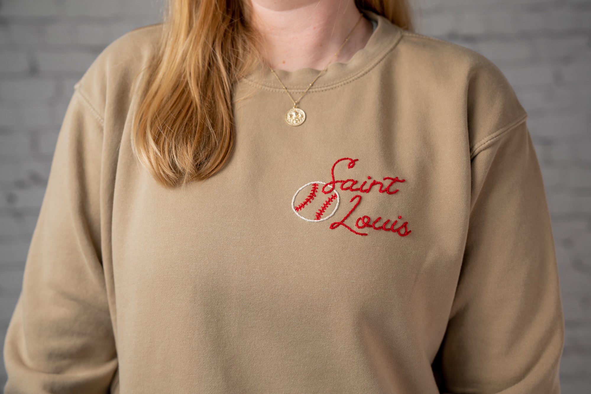 Saint Louis Baseball Hand Embroidered Sweatshirt