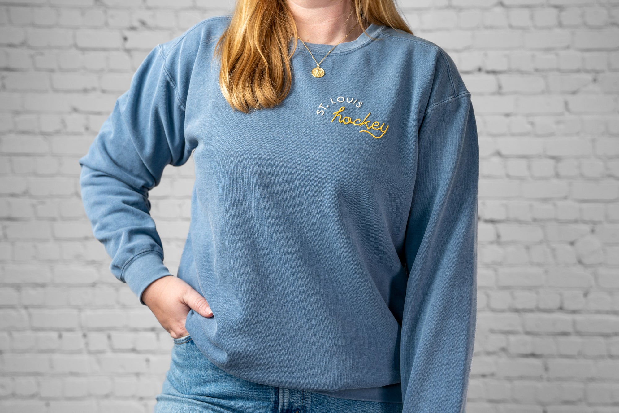 St. Louis Hockey Hand Embroidered Sweatshirt