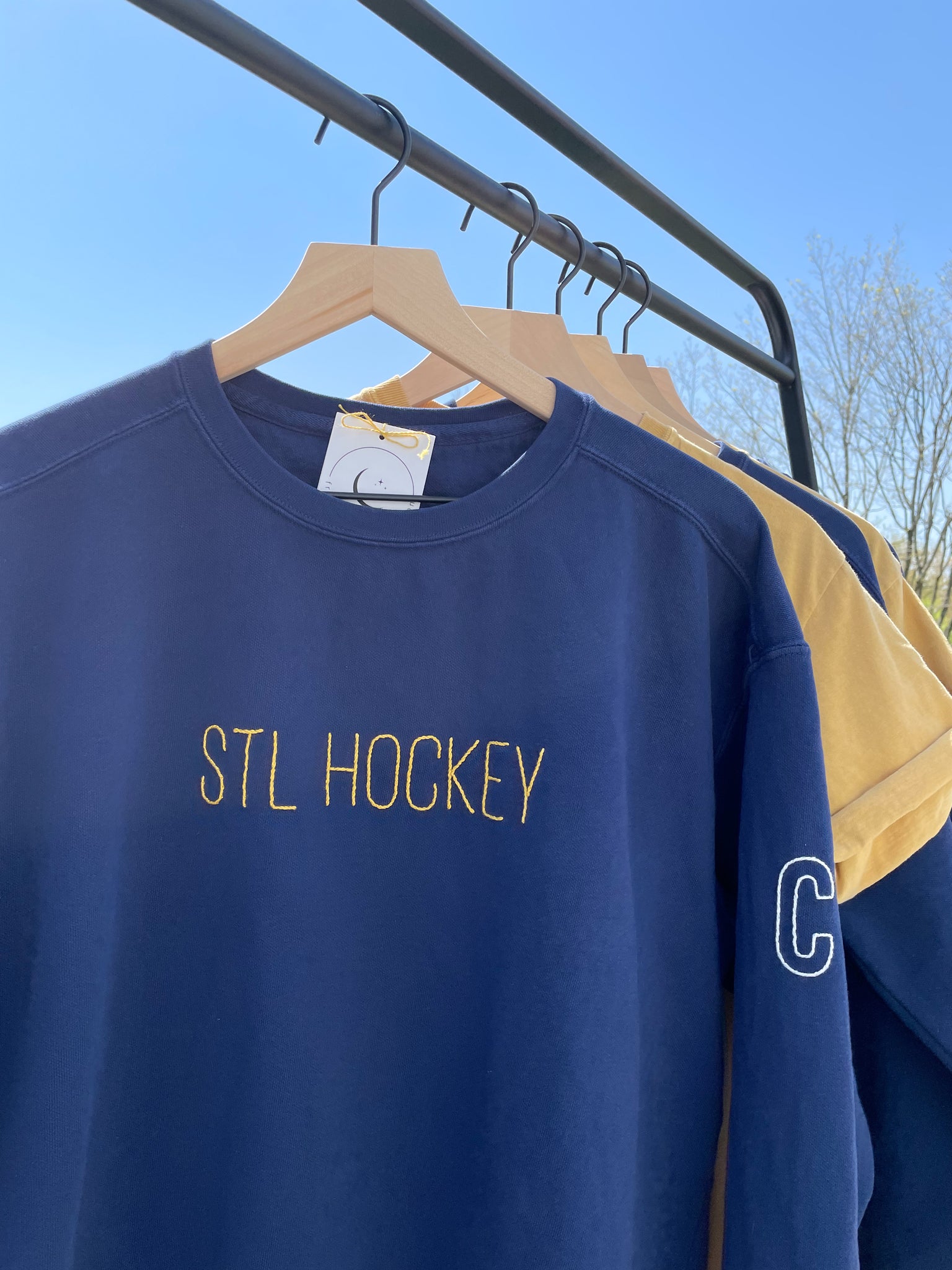 STL Hockey Hand Embroidered Sweatshirt or Tshirt