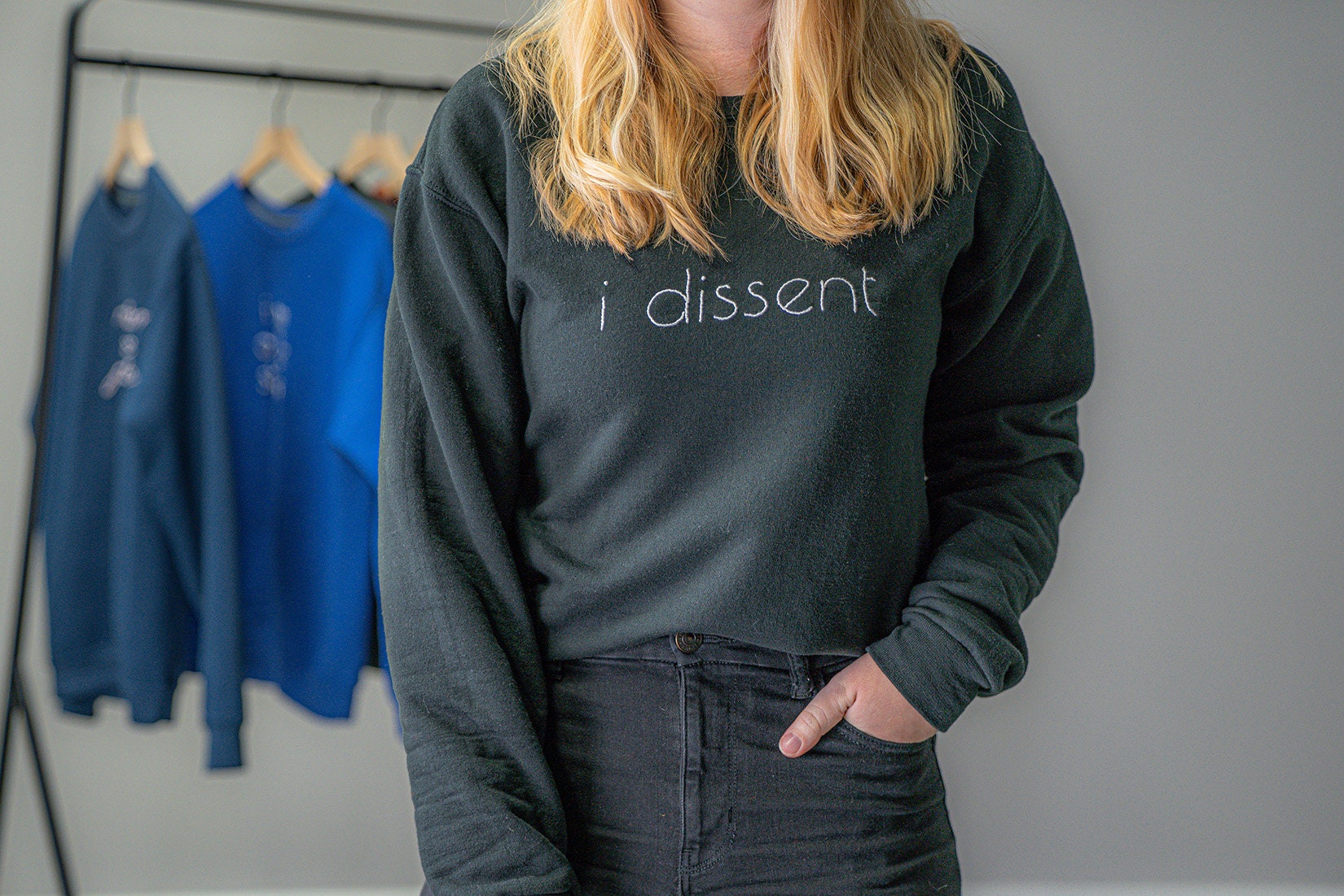 Custom Text Hand Embroidered Sweatshirt