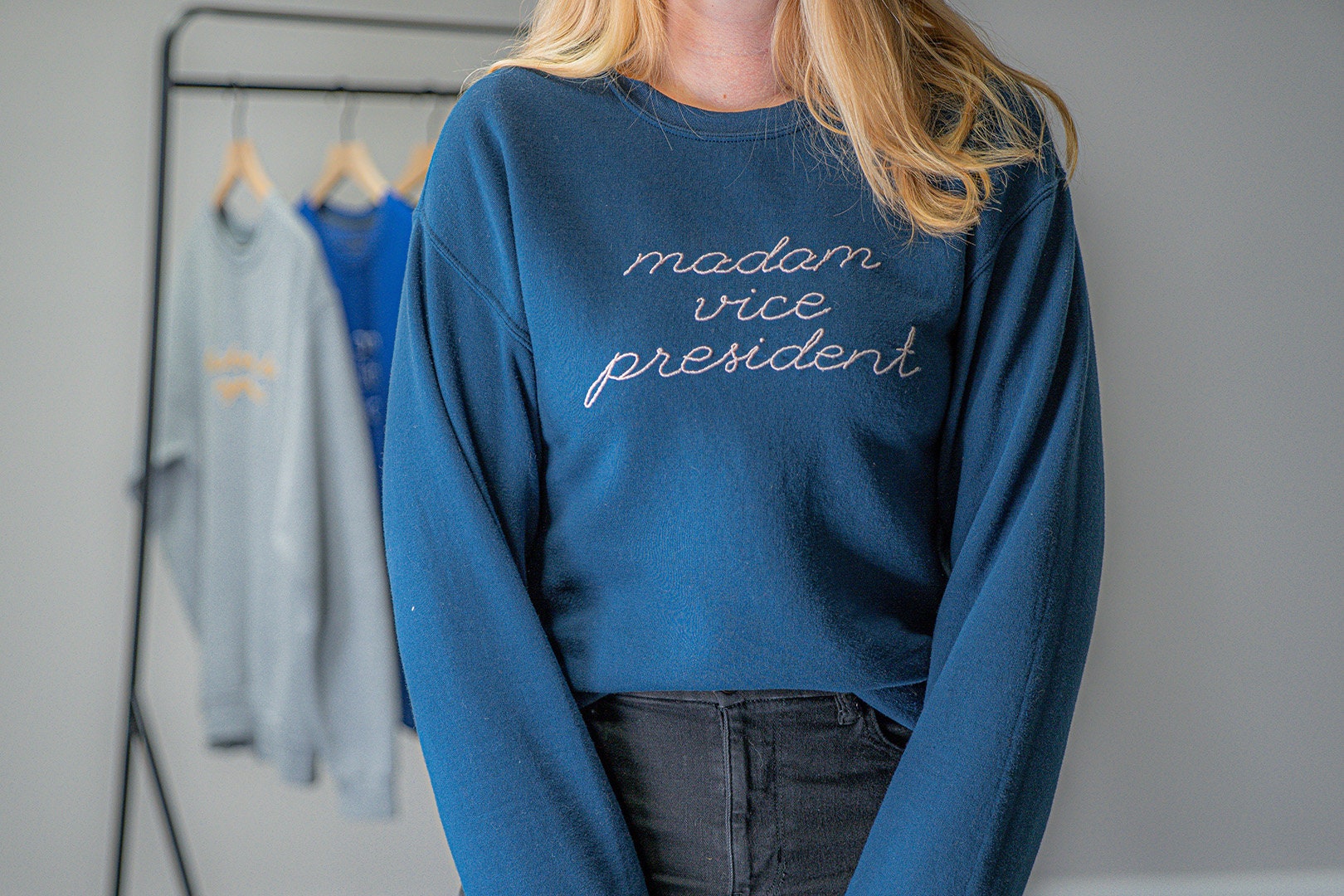 Custom Text Hand Embroidered Sweatshirt
