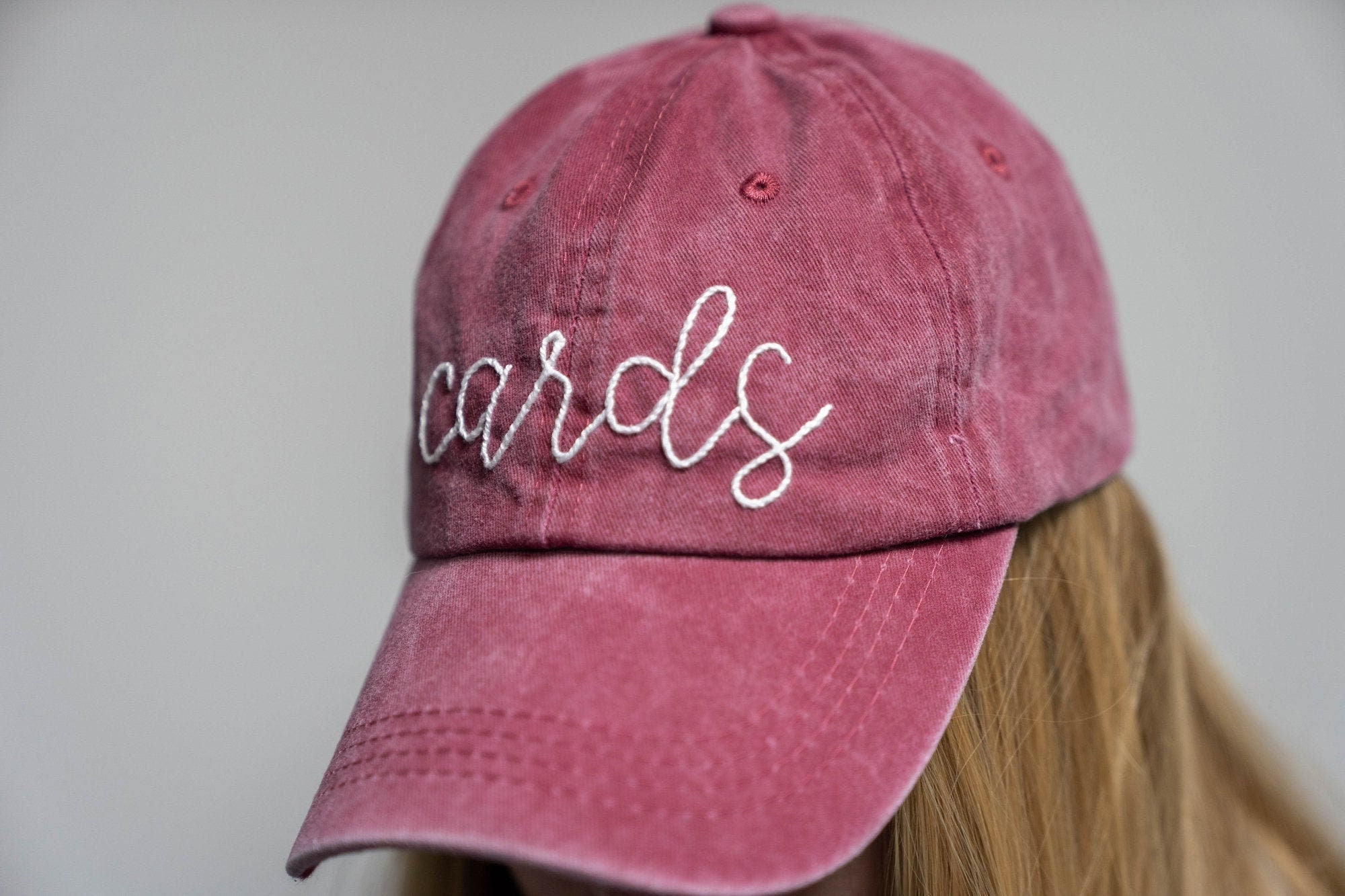 STL Cards Hand Embroidered Dad Hat Saint Louis Baseball Hat Cardinals