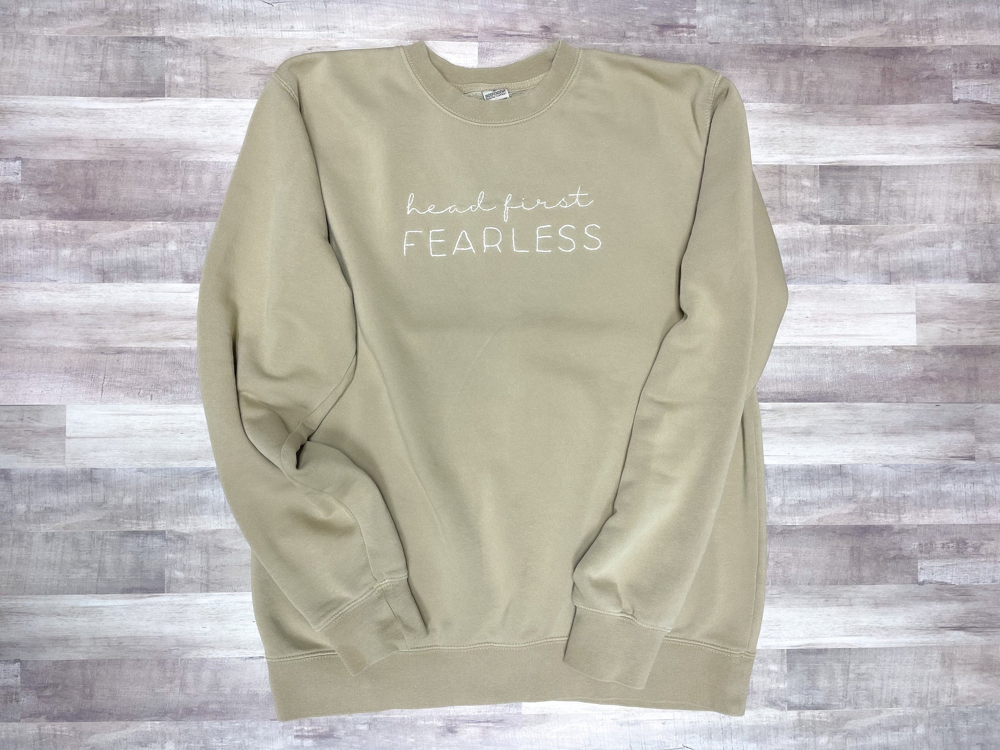 Head First Fearless Hand Embroidered Sweatshirt