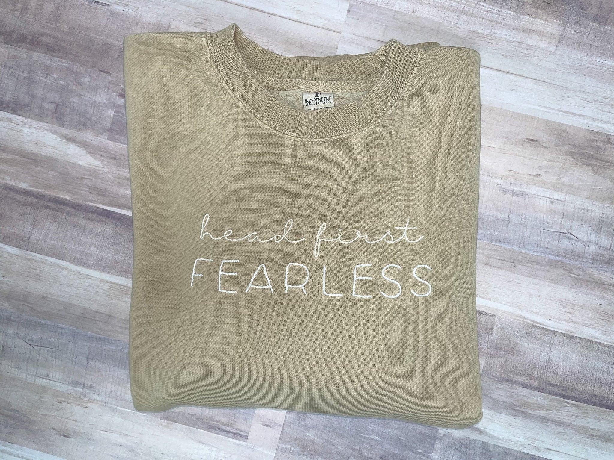 Head First Fearless Hand Embroidered Sweatshirt