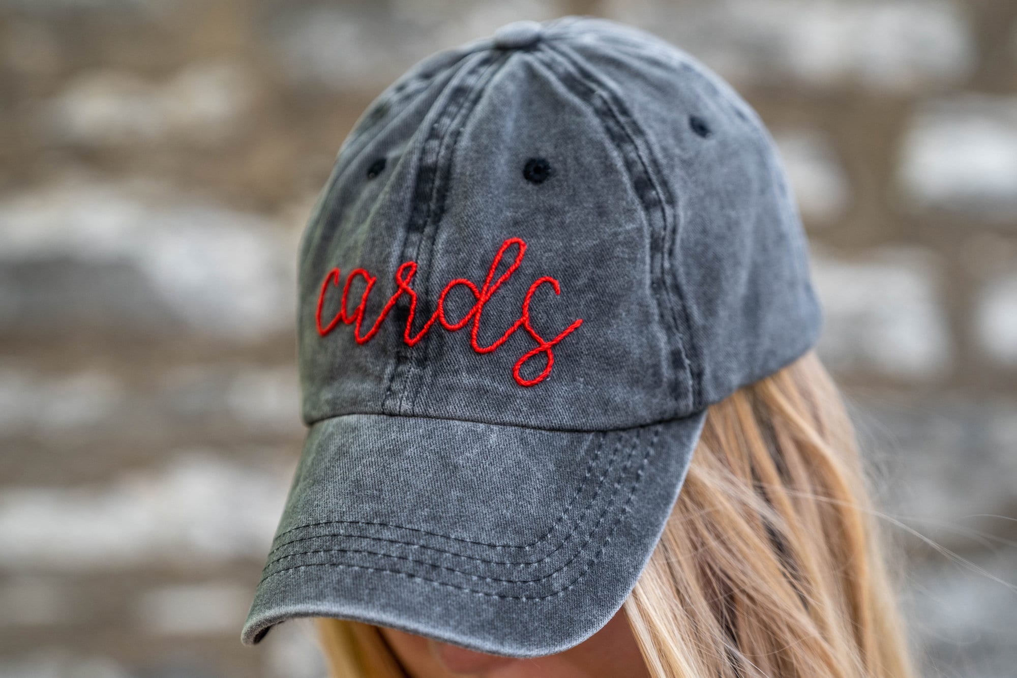 St. Louis Puff Embroidered Structured Snapback Hat - Navy + Red