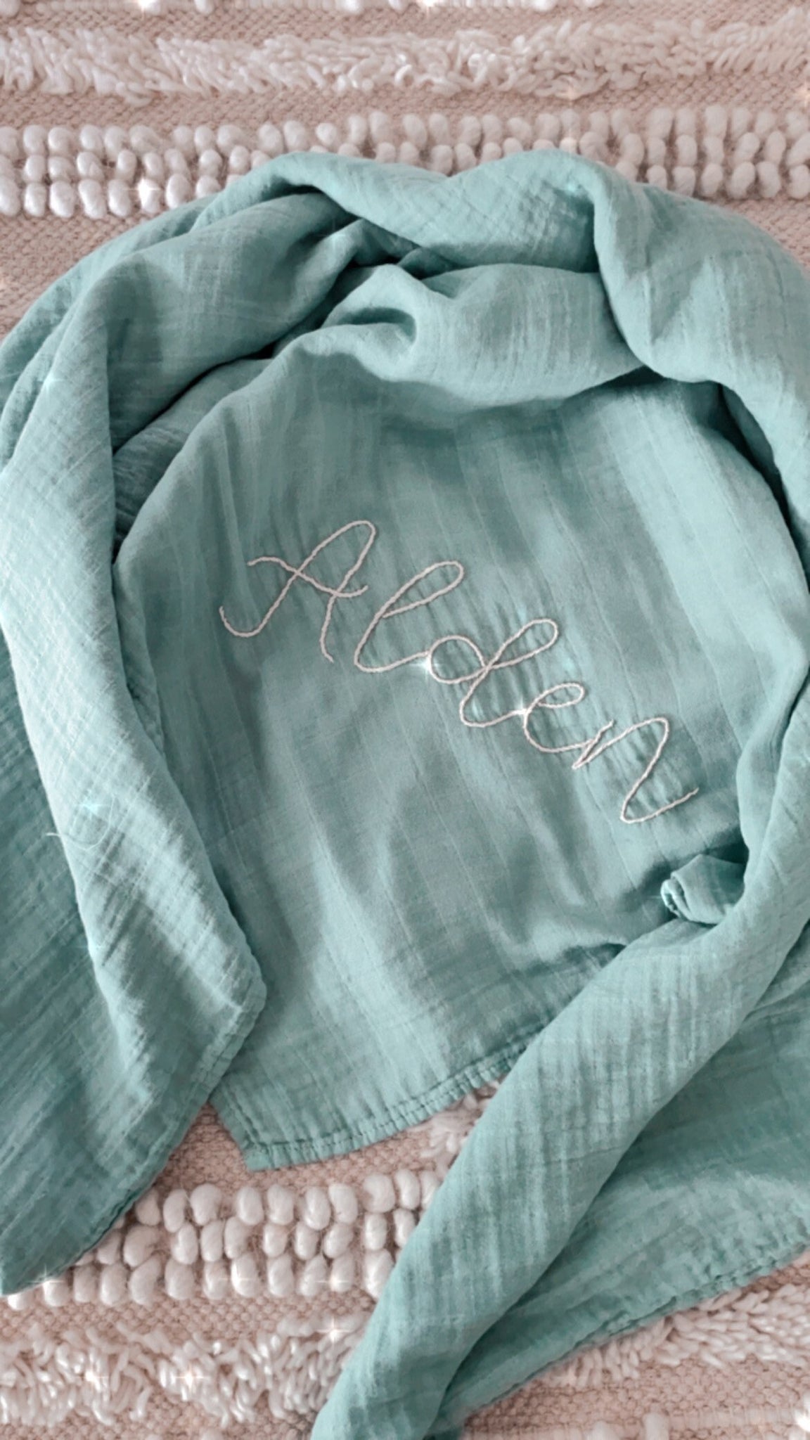 Custom Hand Embroidered Baby Blanket