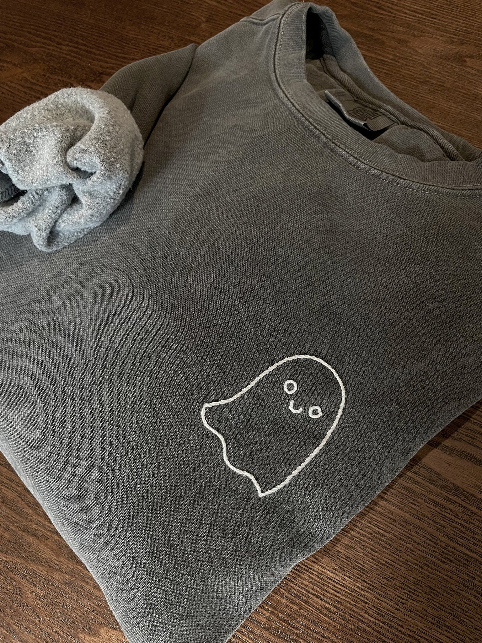 Hand Stitched Ghostie Embroidered Sweatshirt