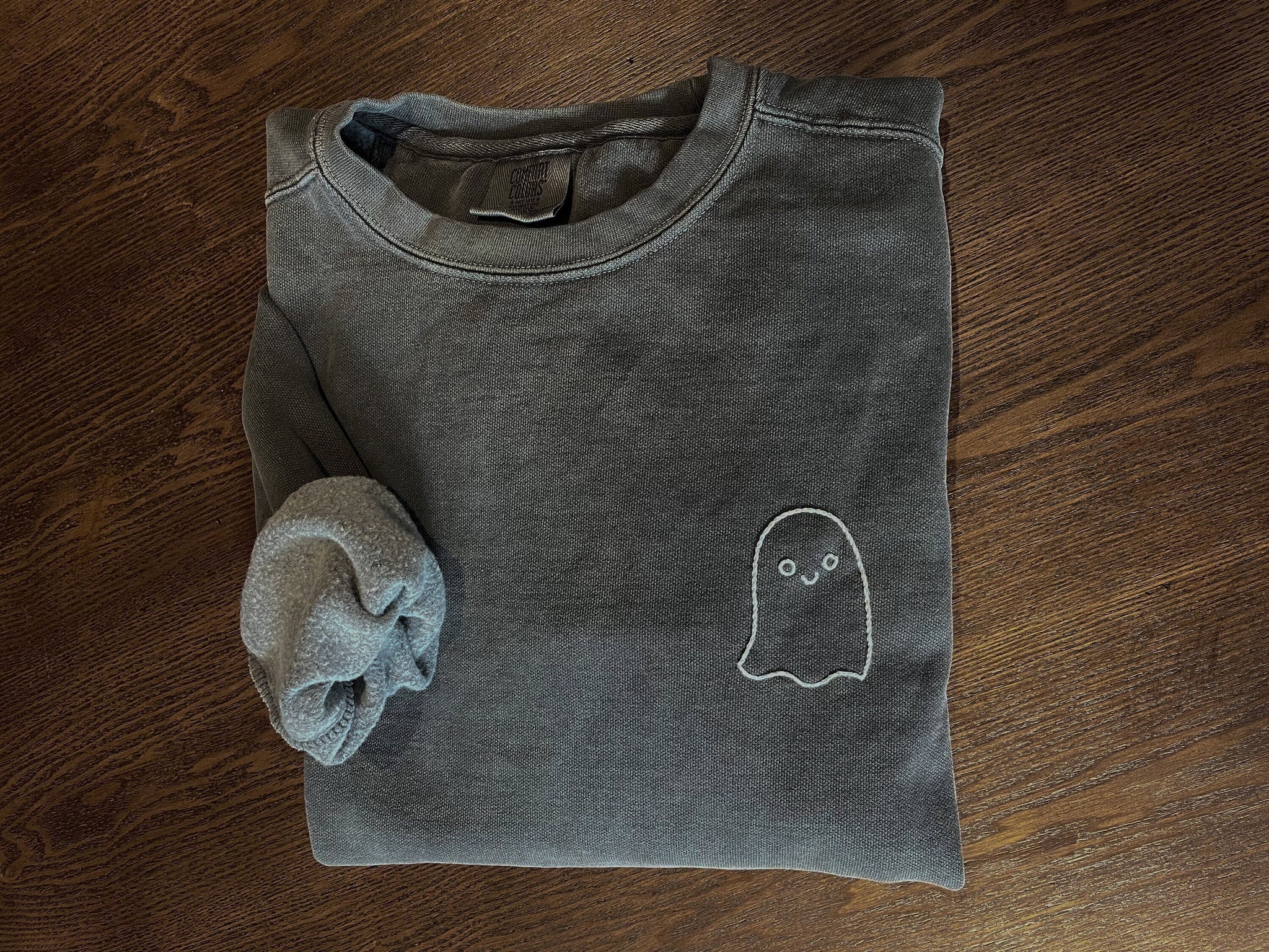 Hand Stitched Ghostie Embroidered Sweatshirt