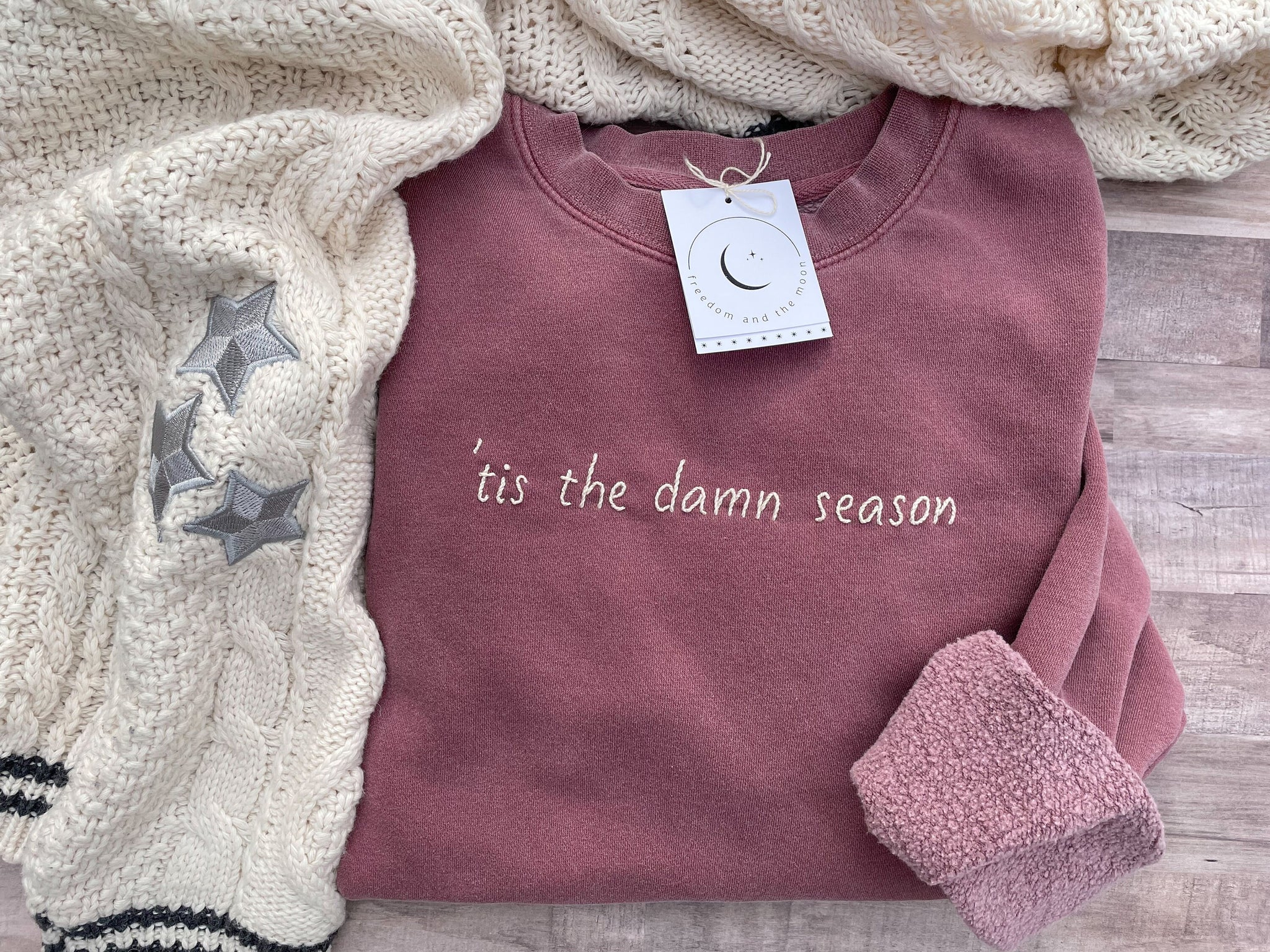 Tis the Damn Season Hand Embroidered Sweatshirt