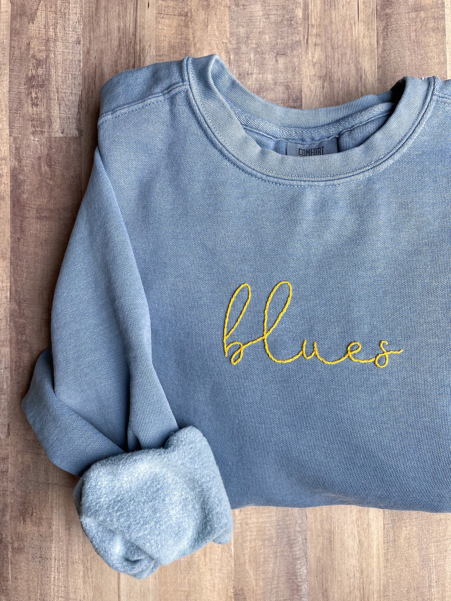 Blues Hand Embroidered Sweatshirt