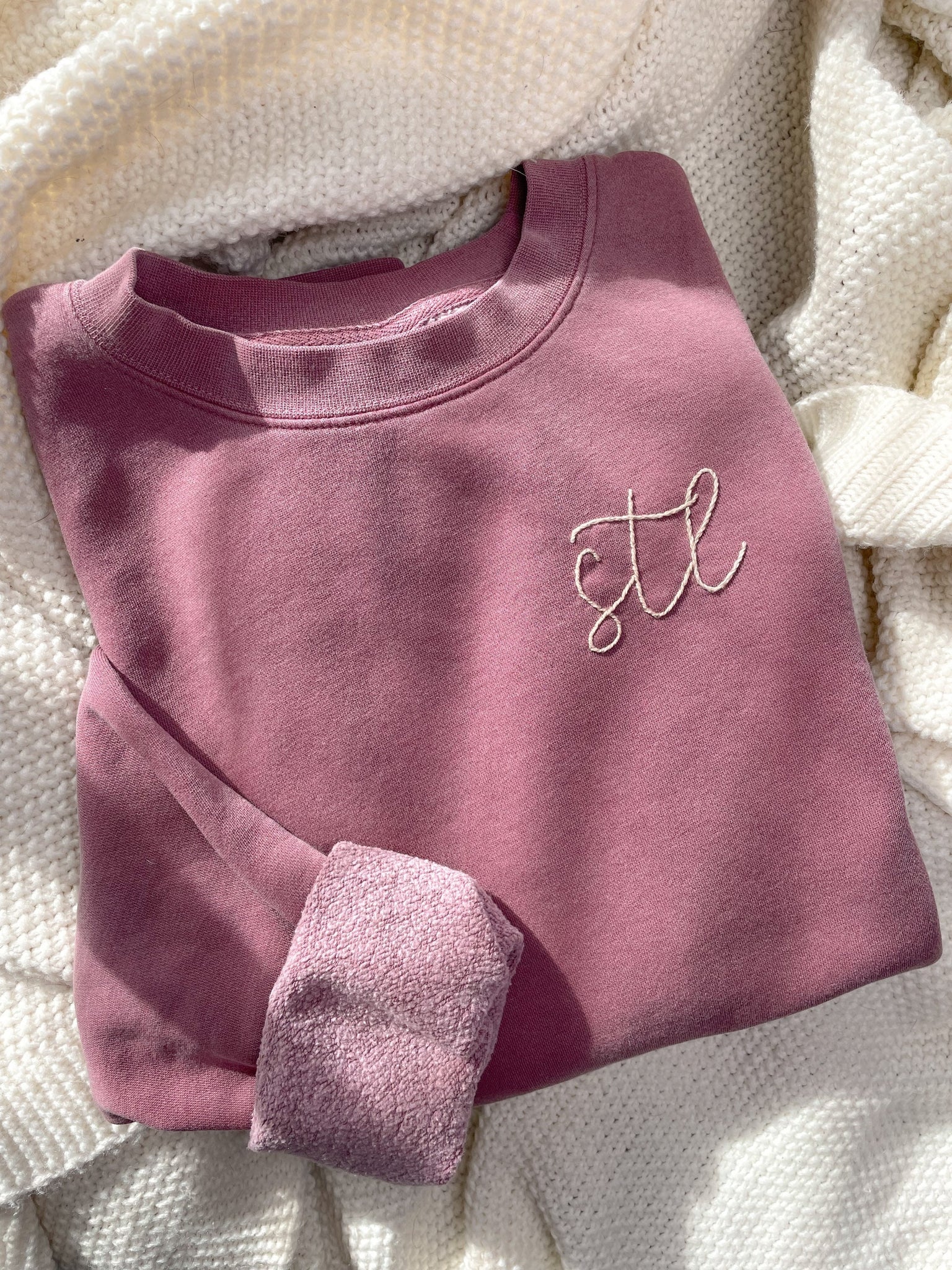 Hand Stitched STL Berry Crewneck Sweatshirt